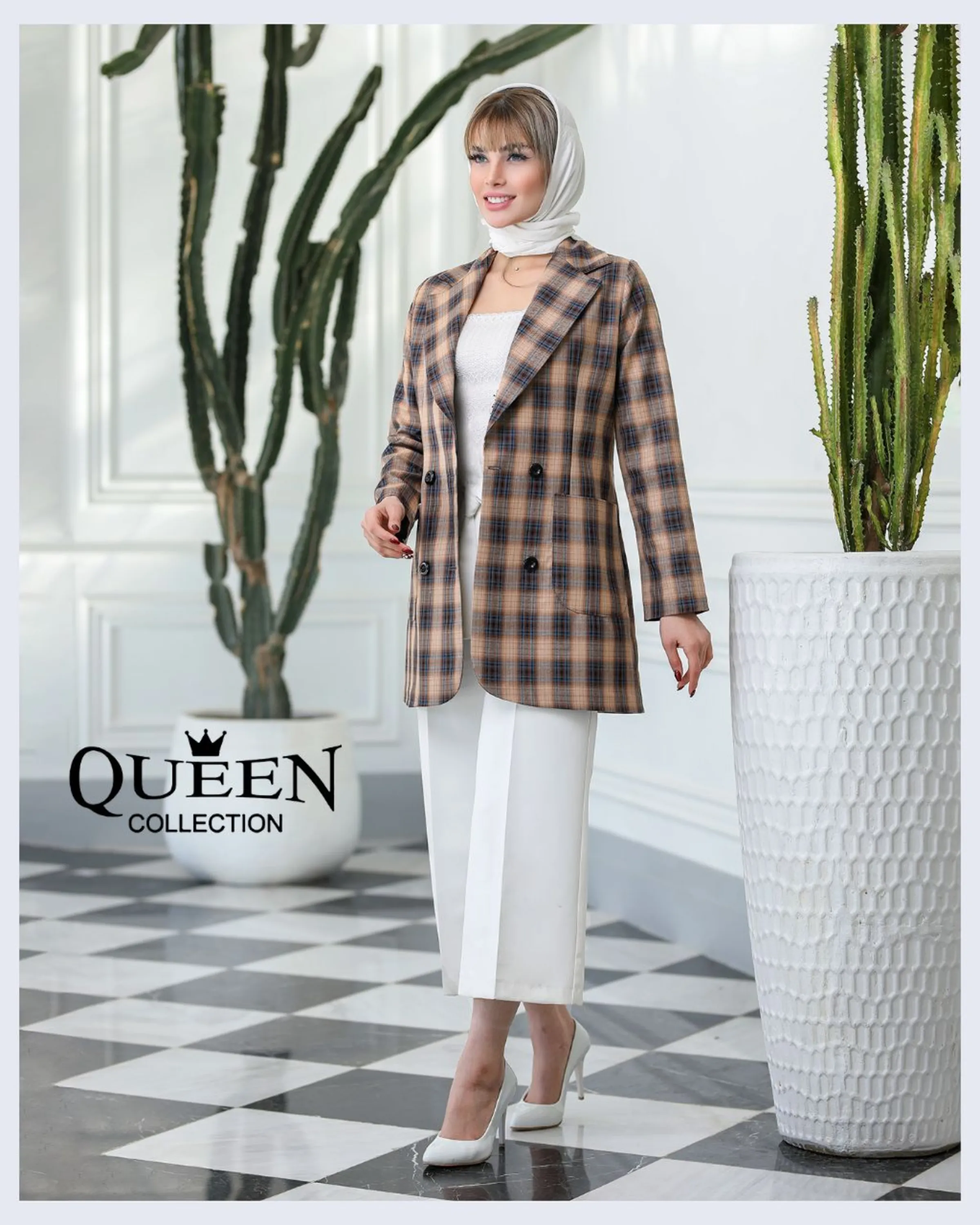 کت چهارخونه زنانه