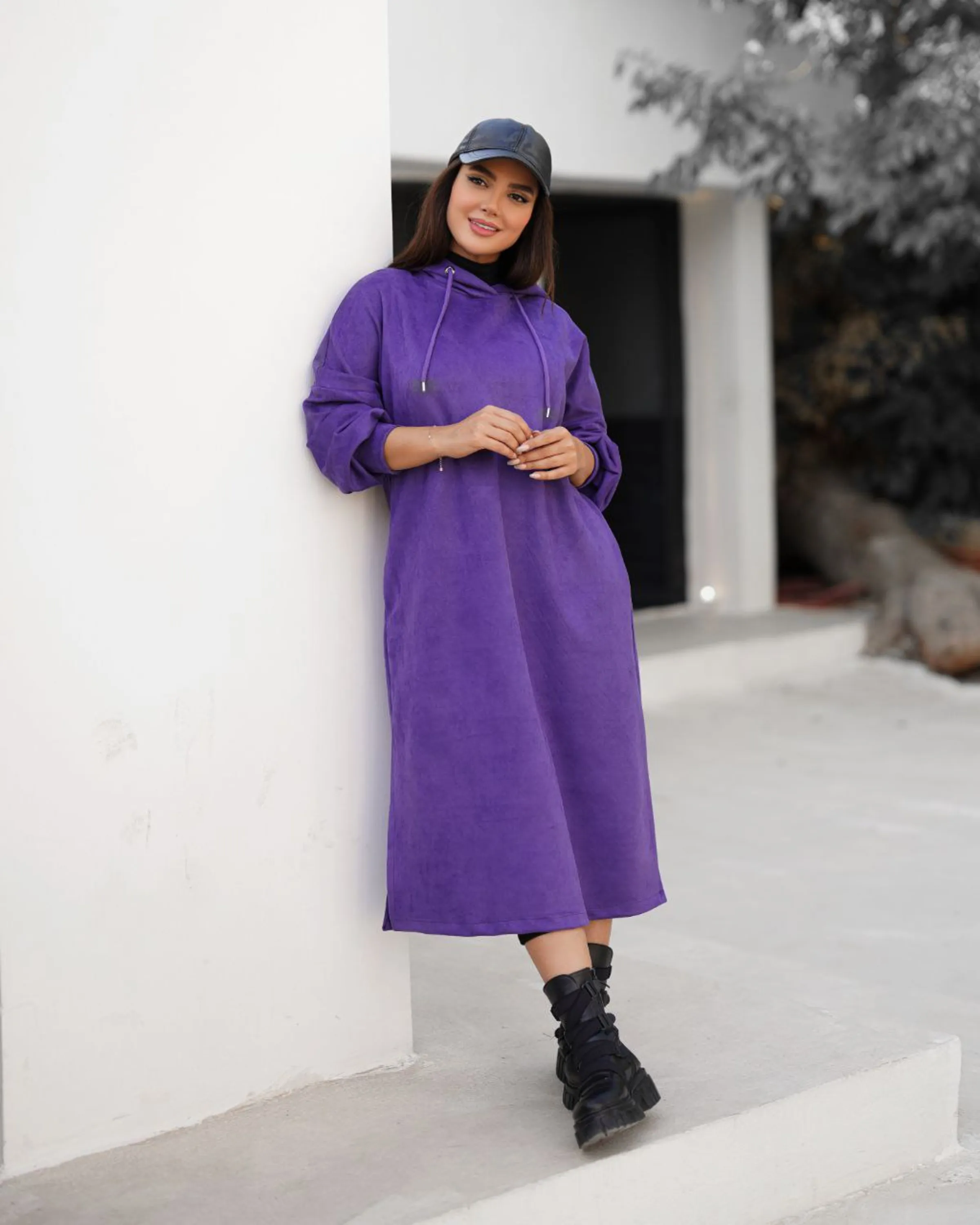 مانتو جلو بسته کلاهدار