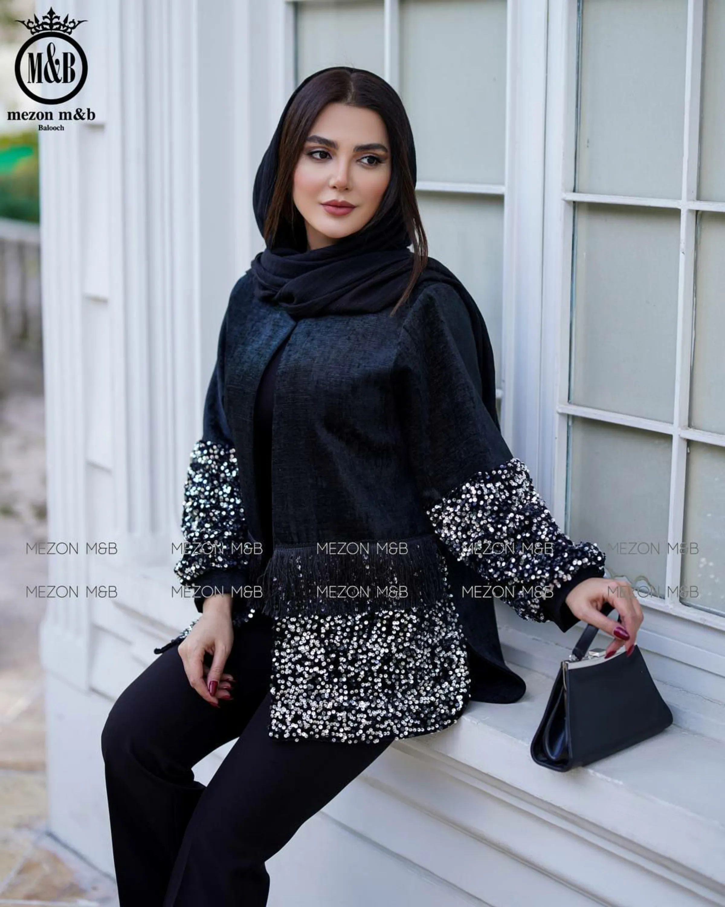 مانتو مخمل پولکی