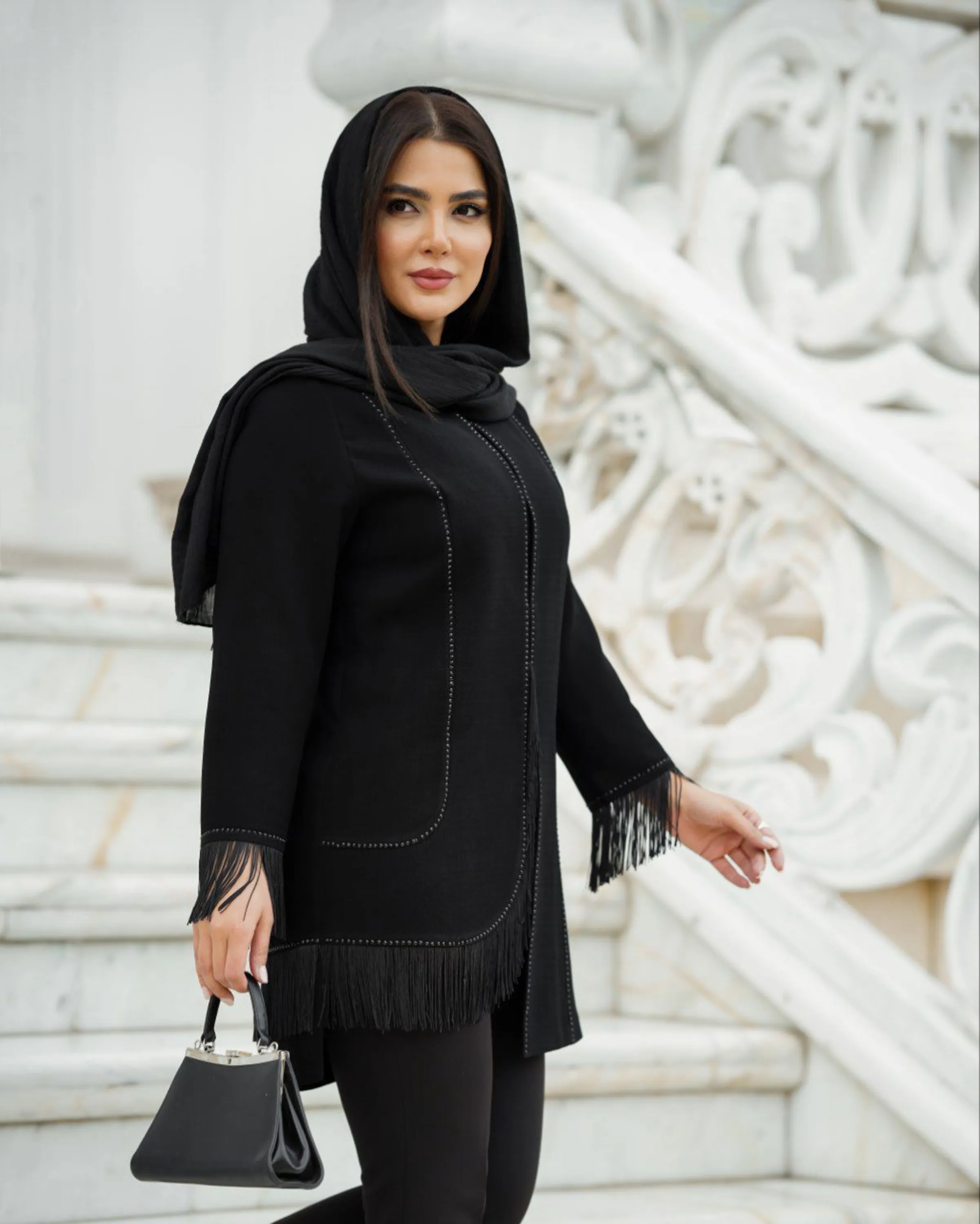 مانتو شانتون نگین دار