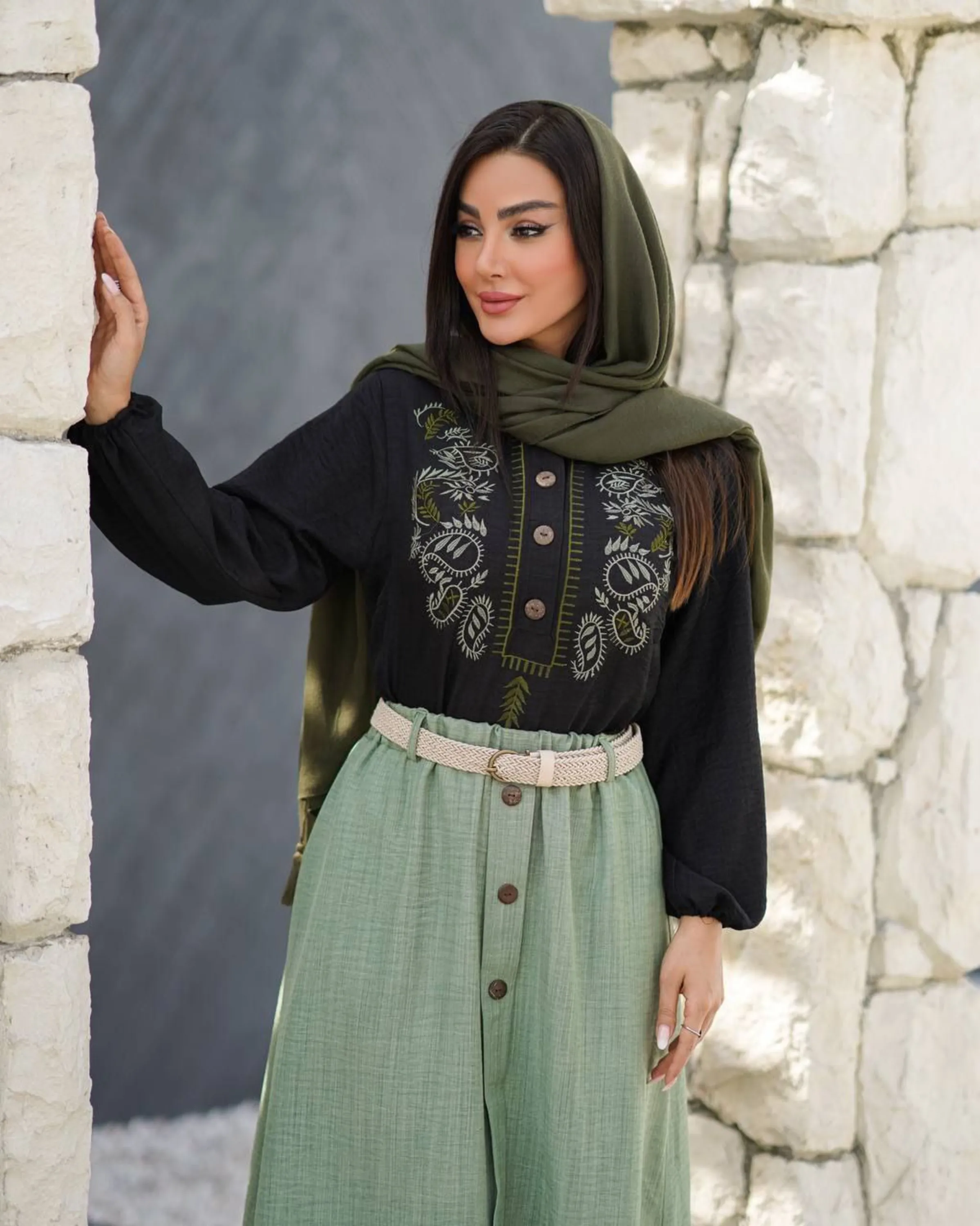 شومیز دامن پرگل