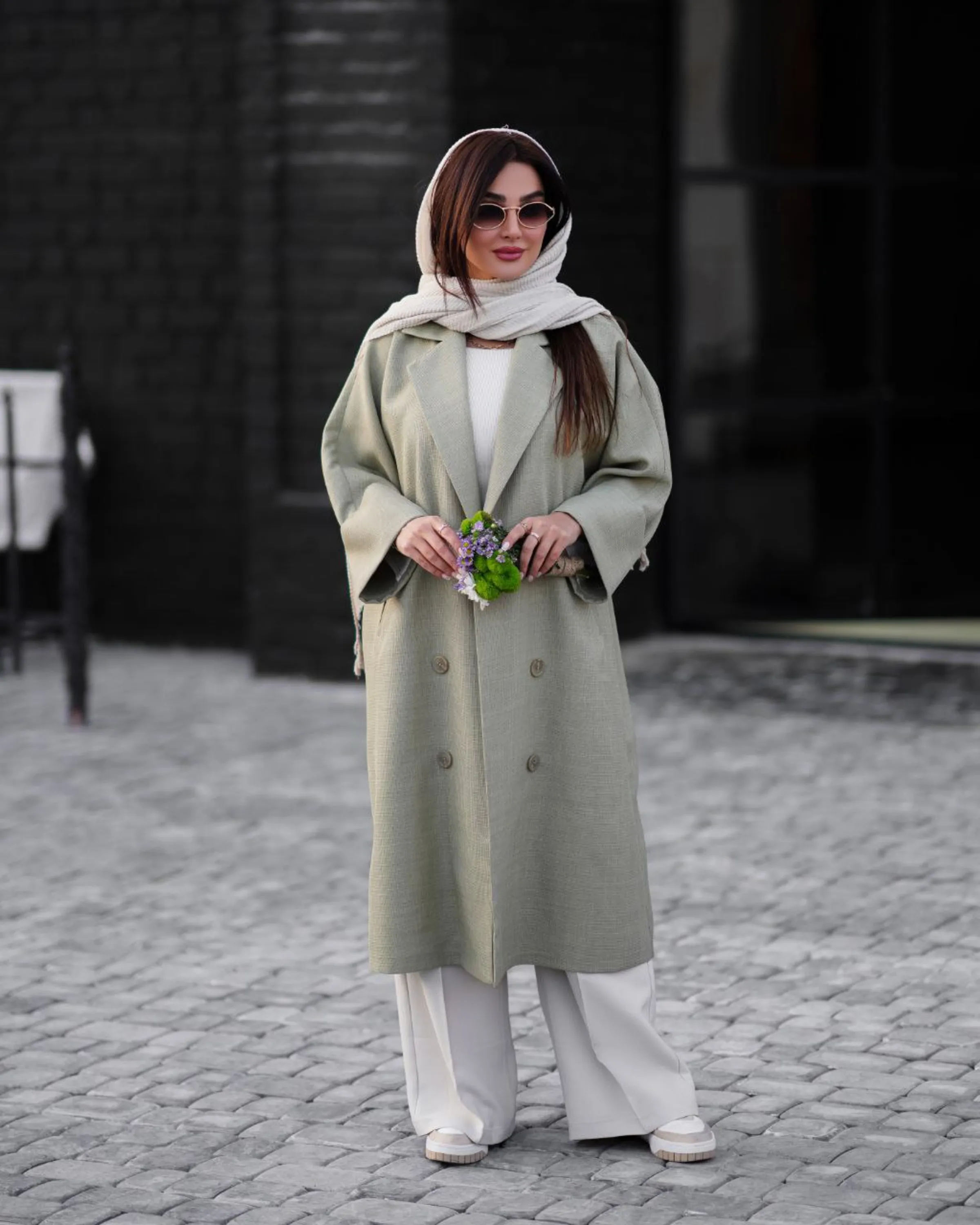 مانتو کتی یقه انگلیسی بلند