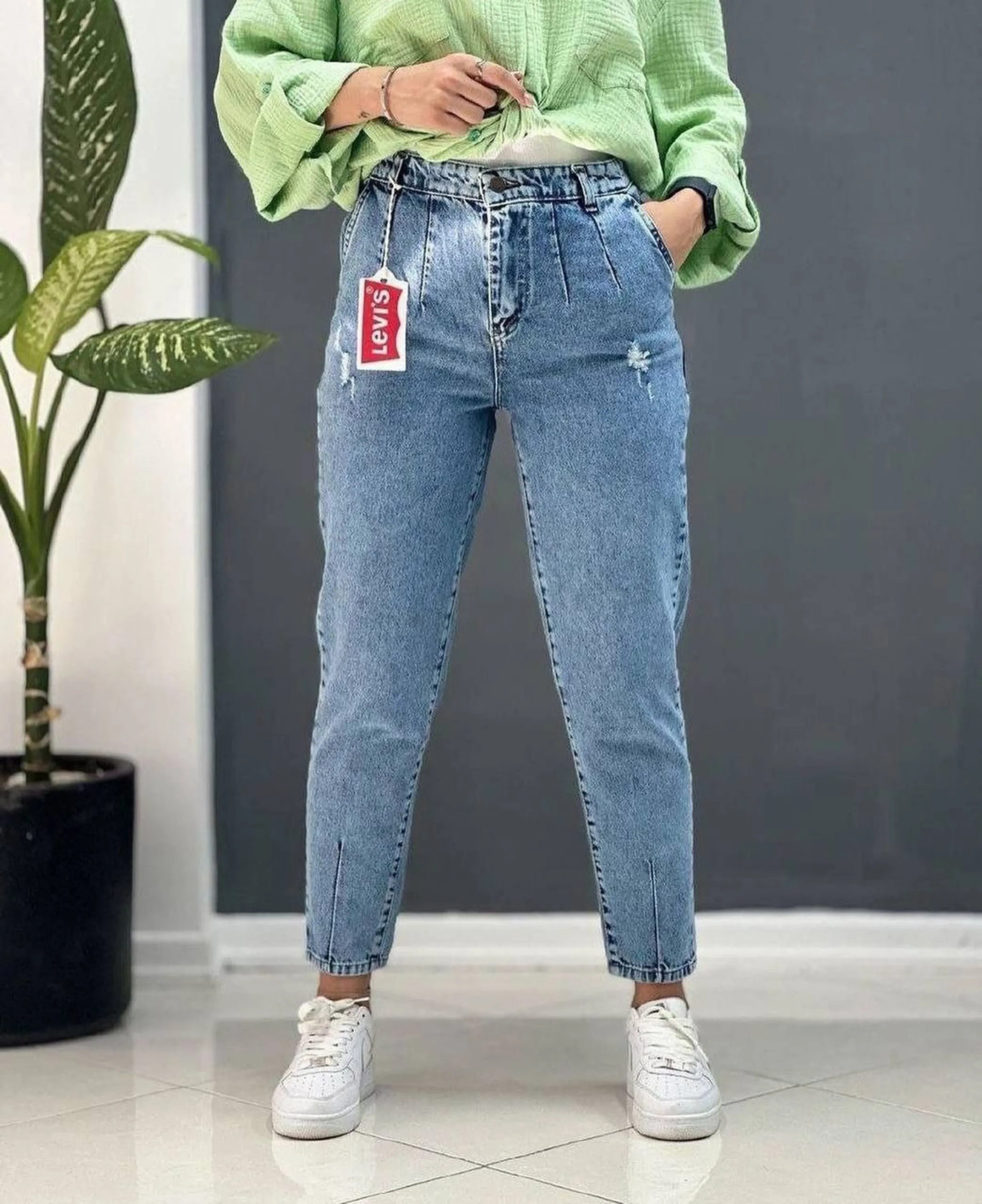 شلوار مام فیت جین