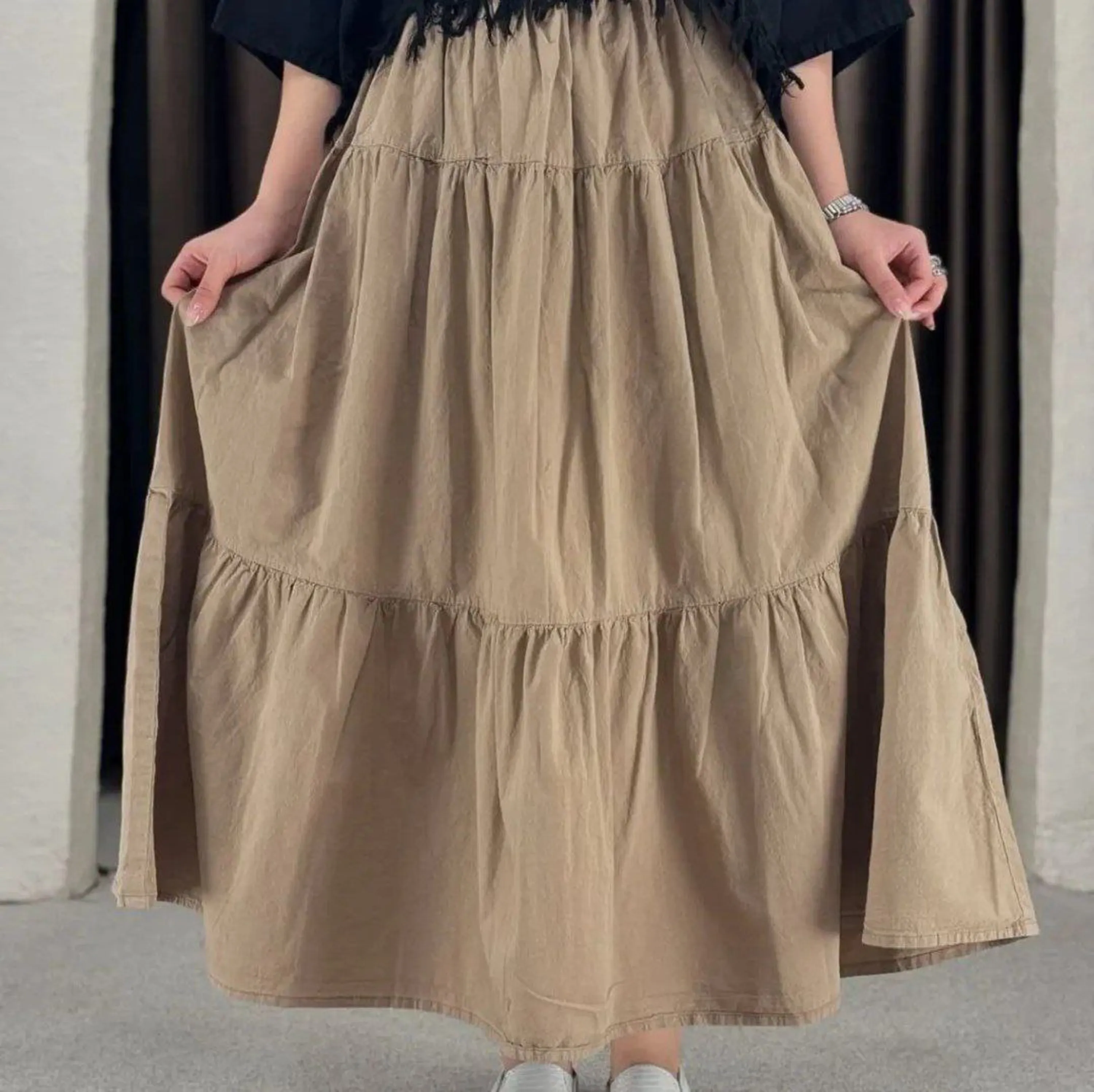 دامن کلوش چیندار