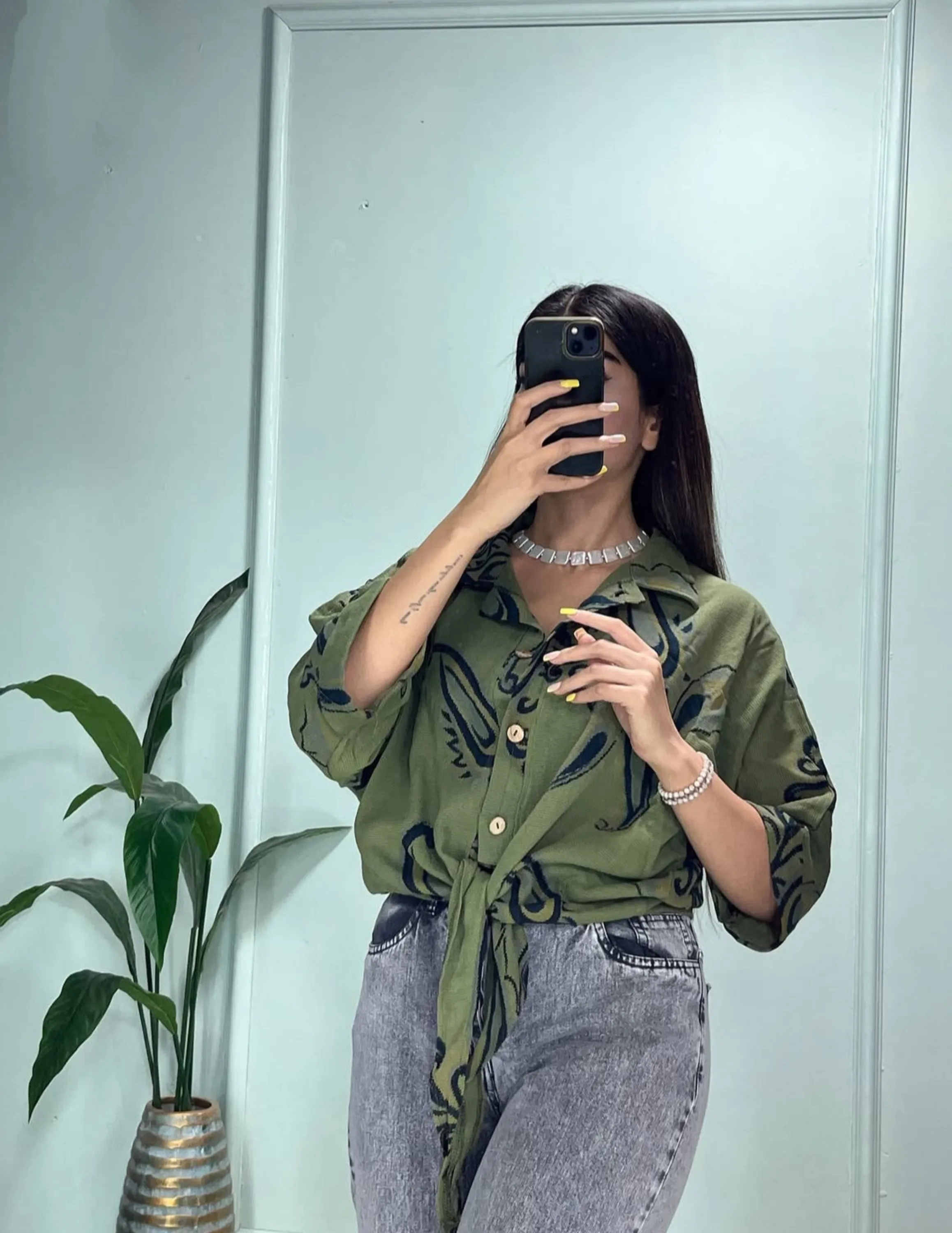 شومیز ایتالیایی جلو گره ای