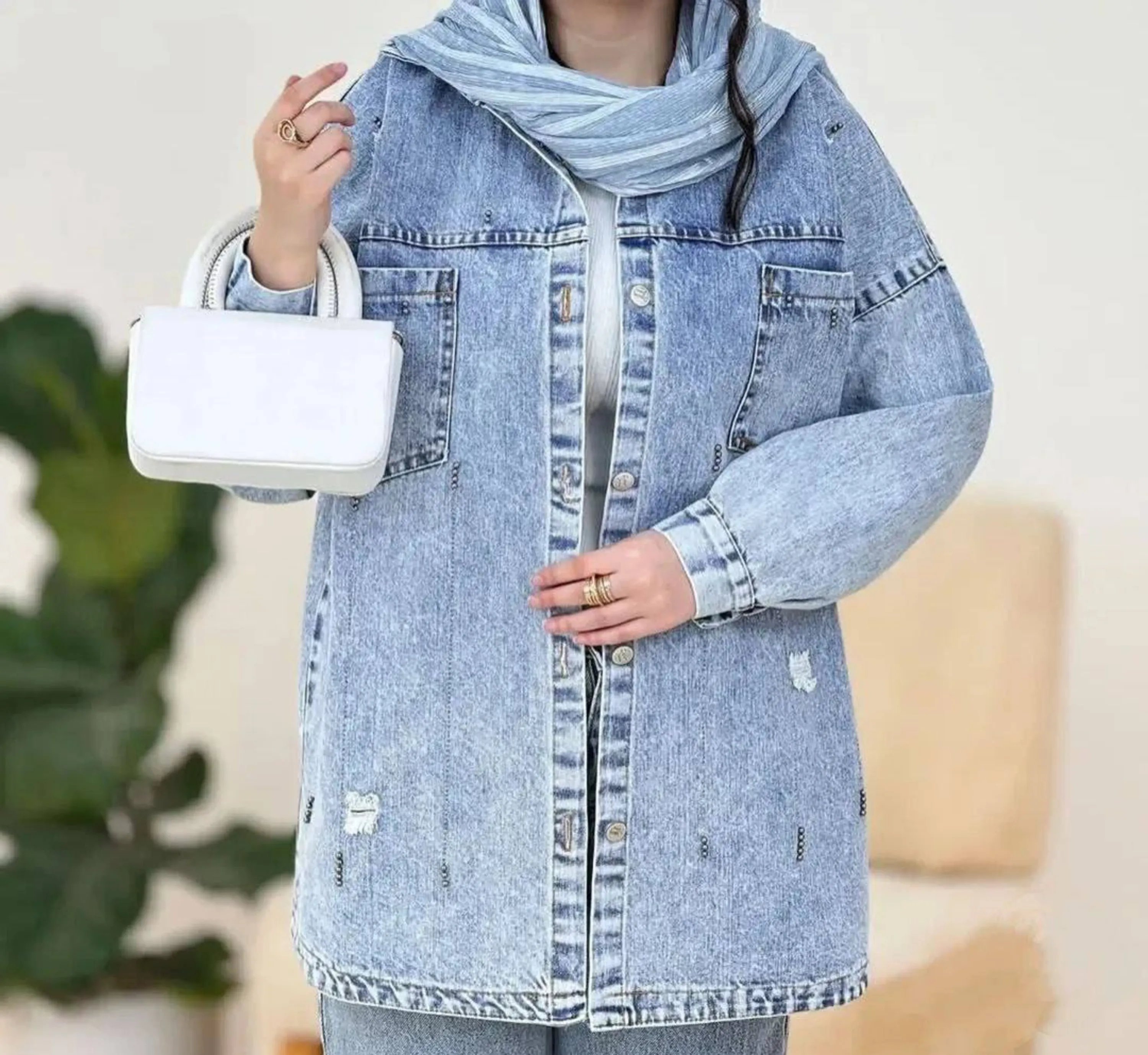 کت جین مرواریدی