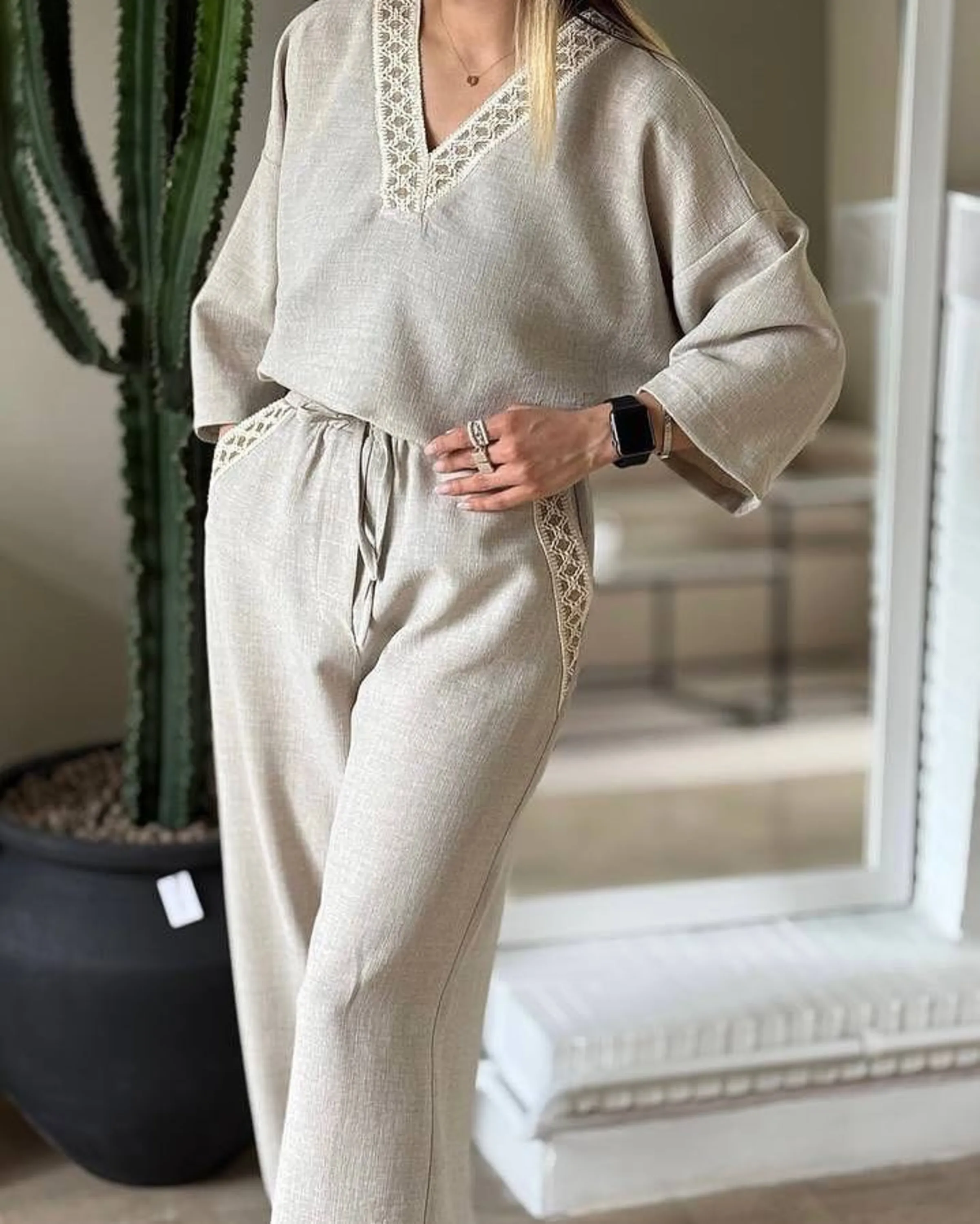 ست شومیز و شلوار لامیا