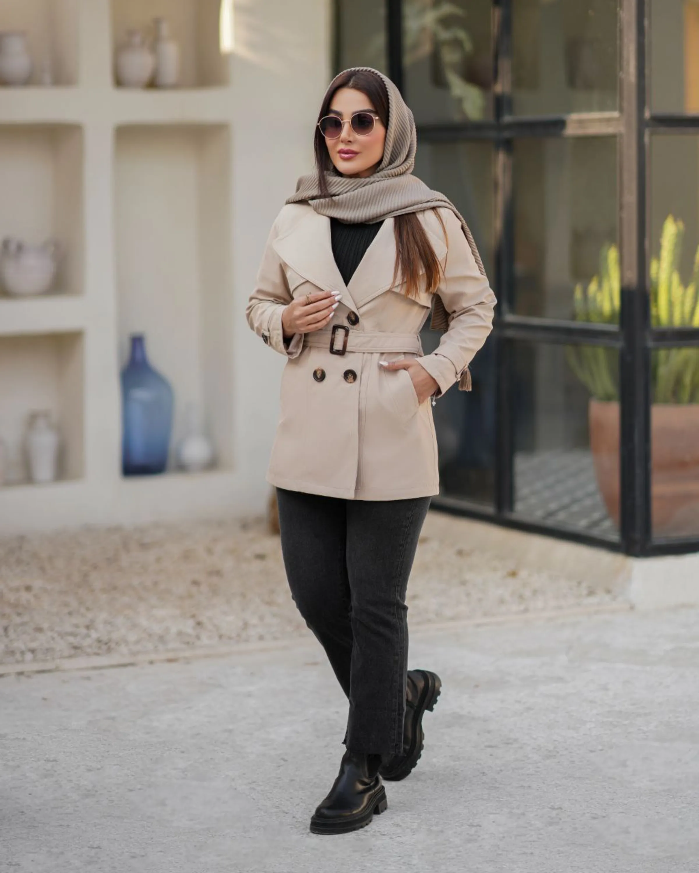 بارونی کلاهدار 4دگمه