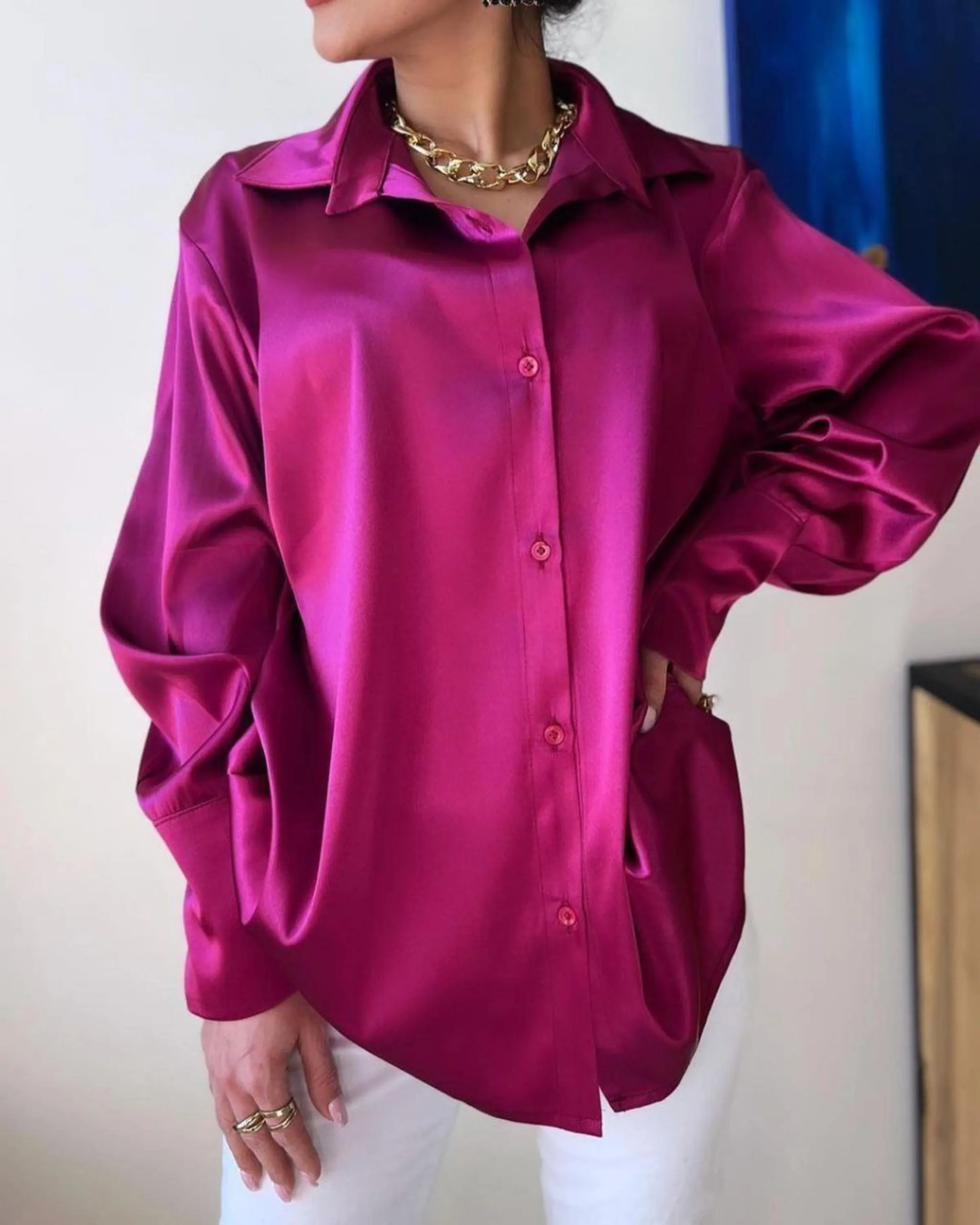 شومیز ساتن رزا