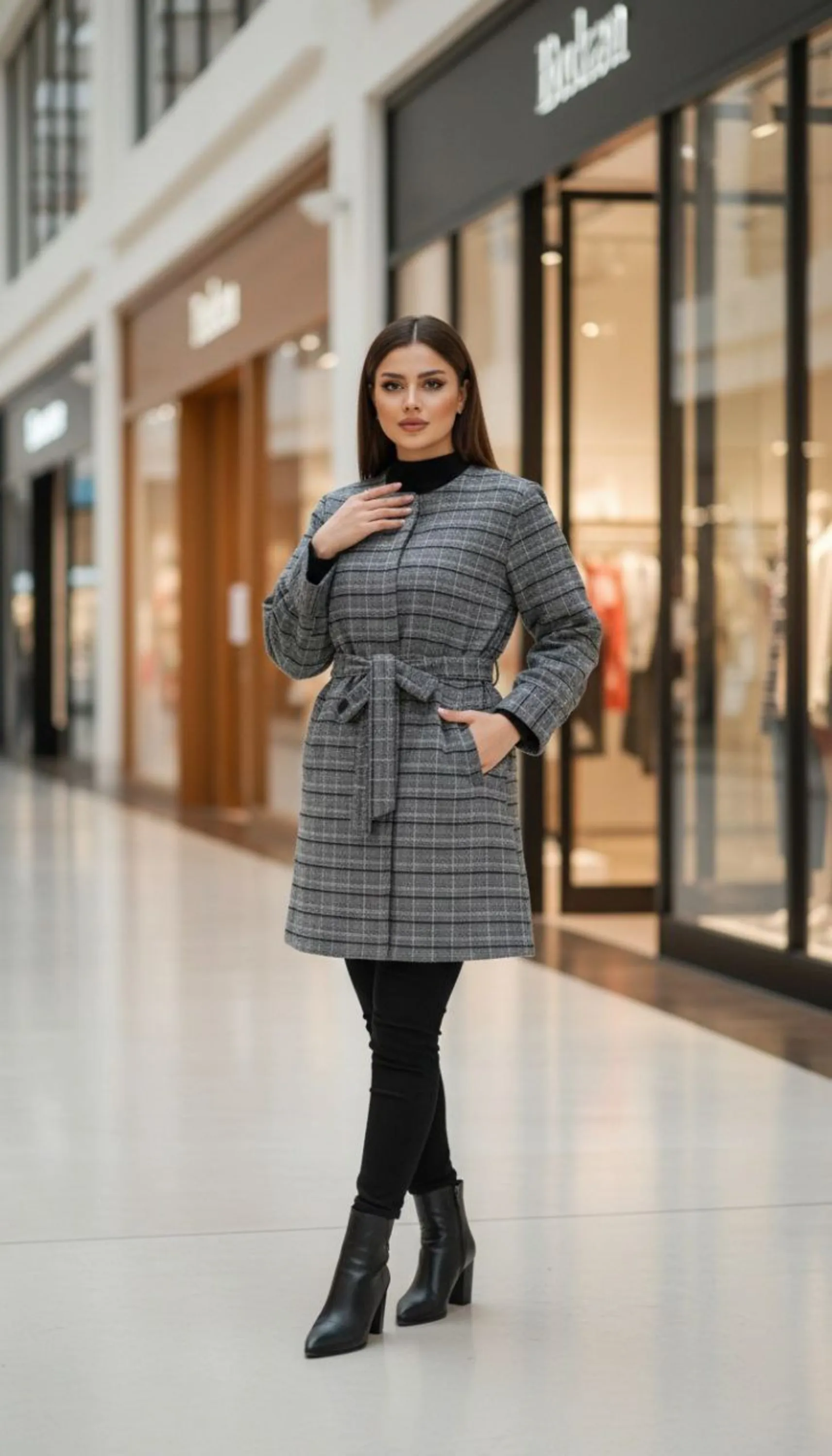 مانتو کتی چهارخونه پاییزه