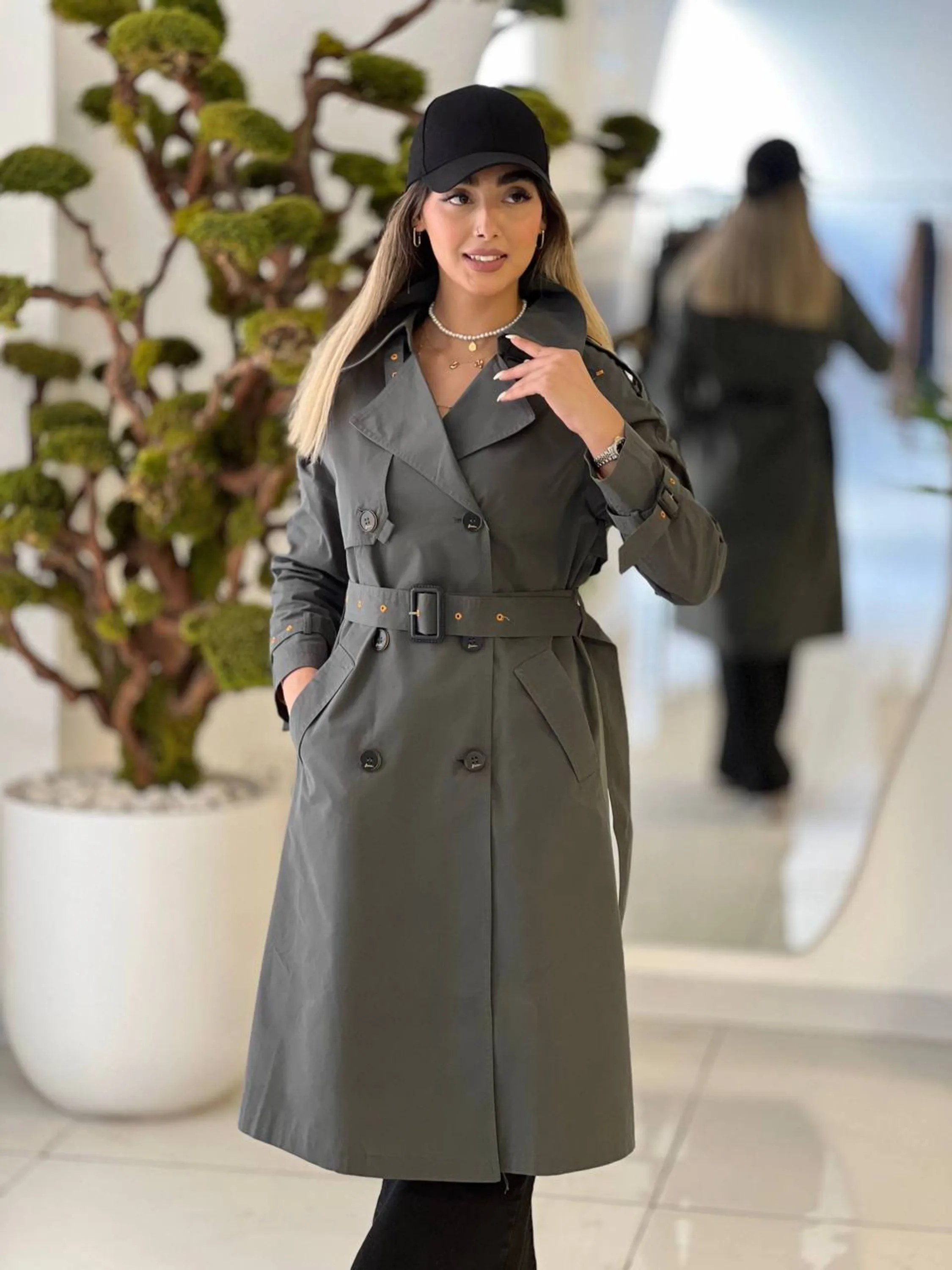 بارونی کتان 6 دکمه آستردار