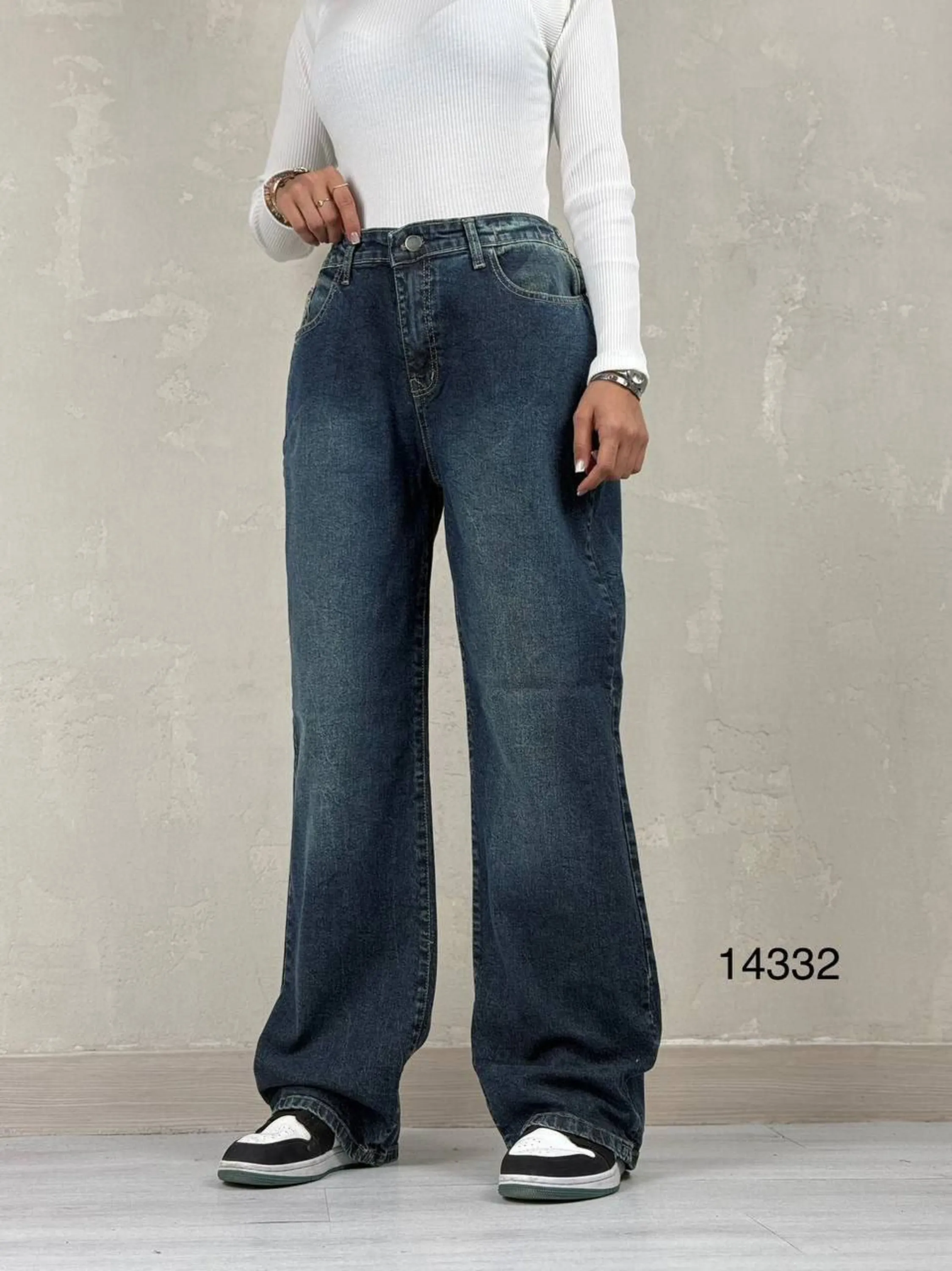 شلوار جین نیم بگ