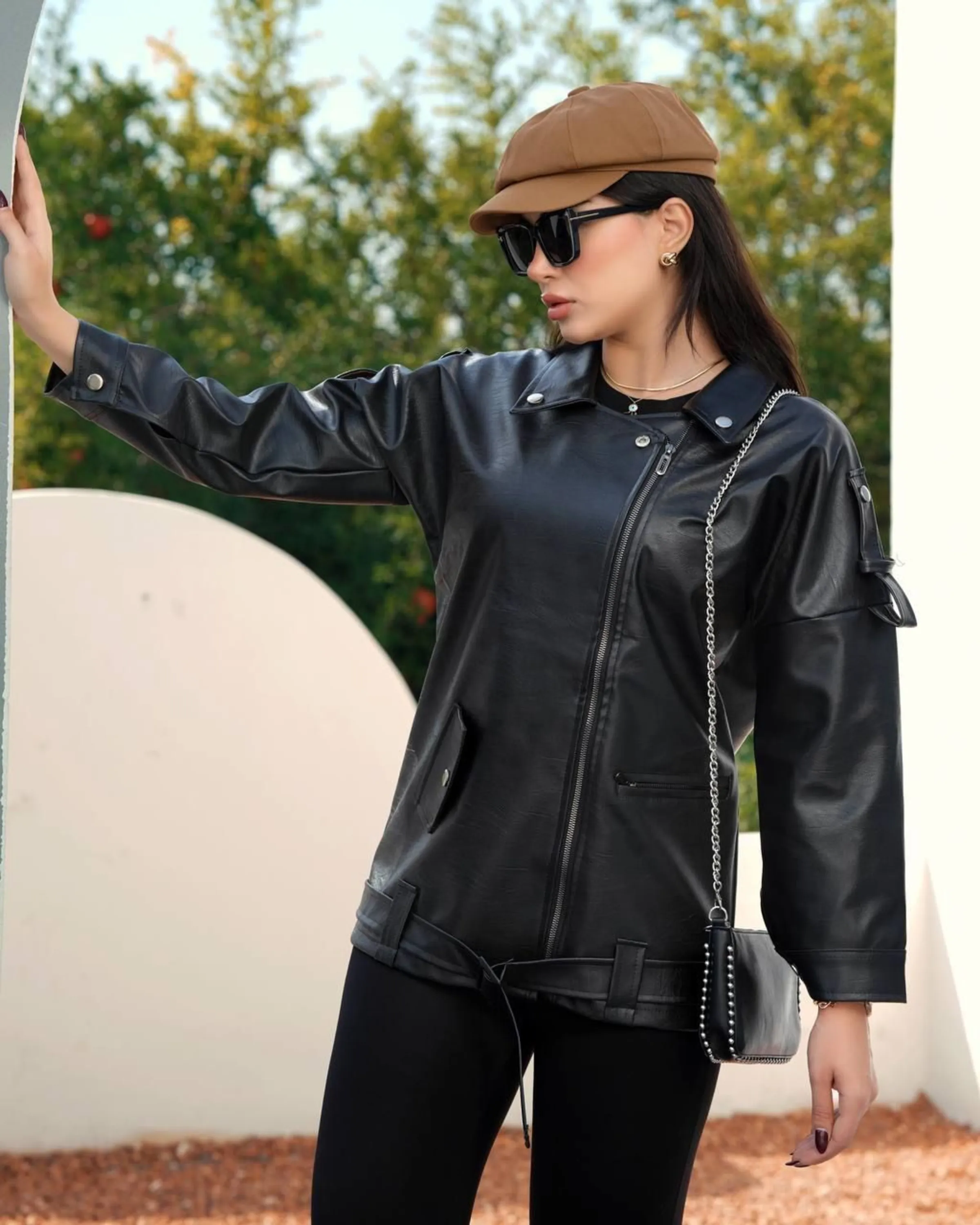 کت چرم زیپی