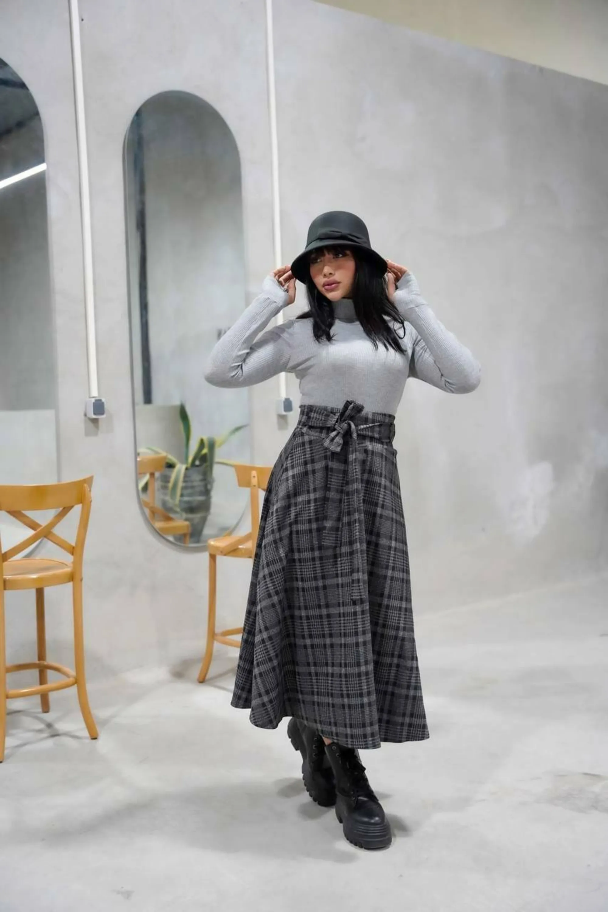 دامن بلند چهارخونه