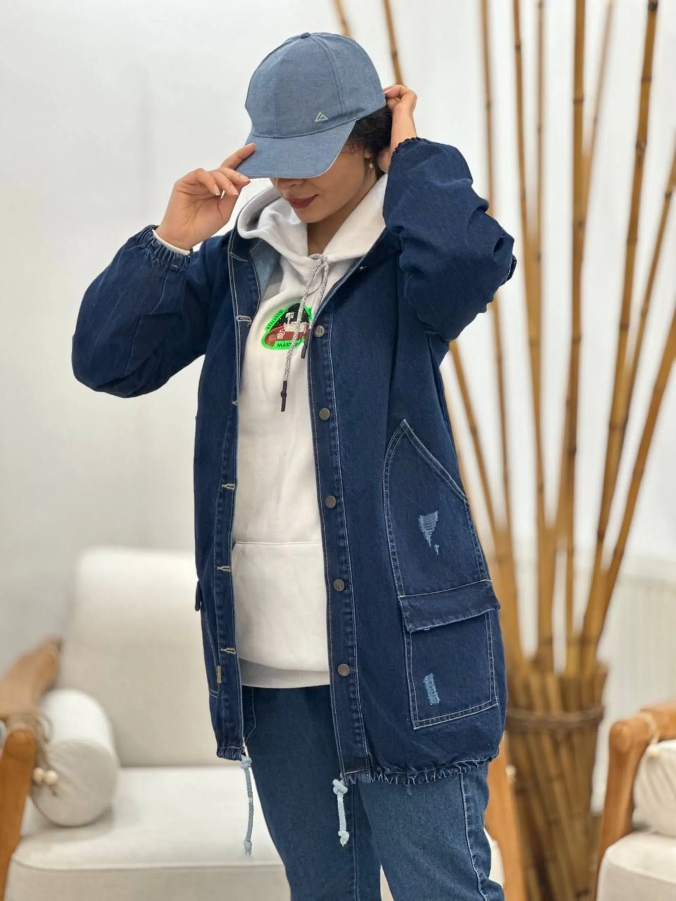 مانتو جین کلاهدار آرتیمیس