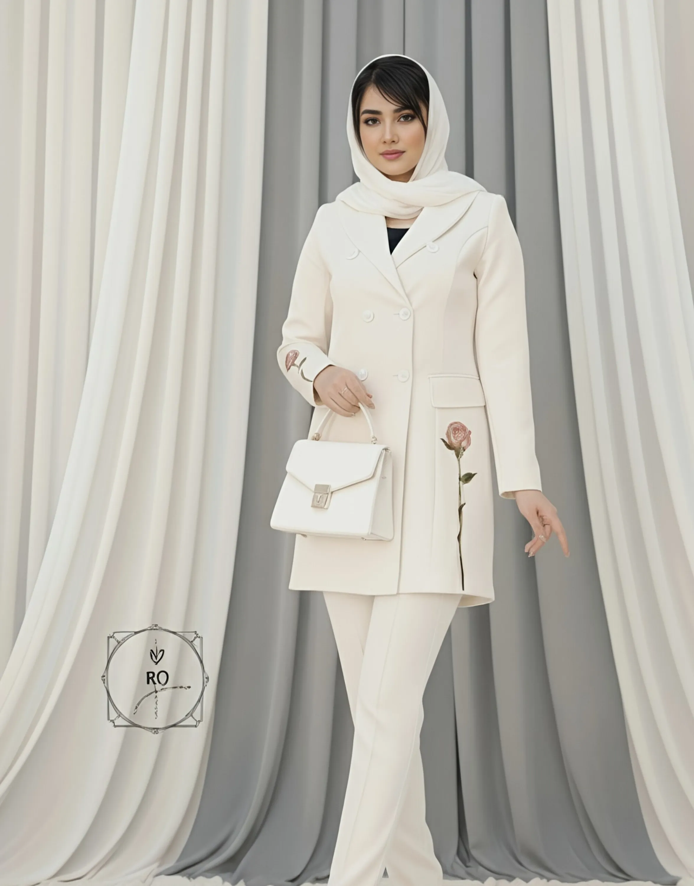 ست مانتو و شلوار رز