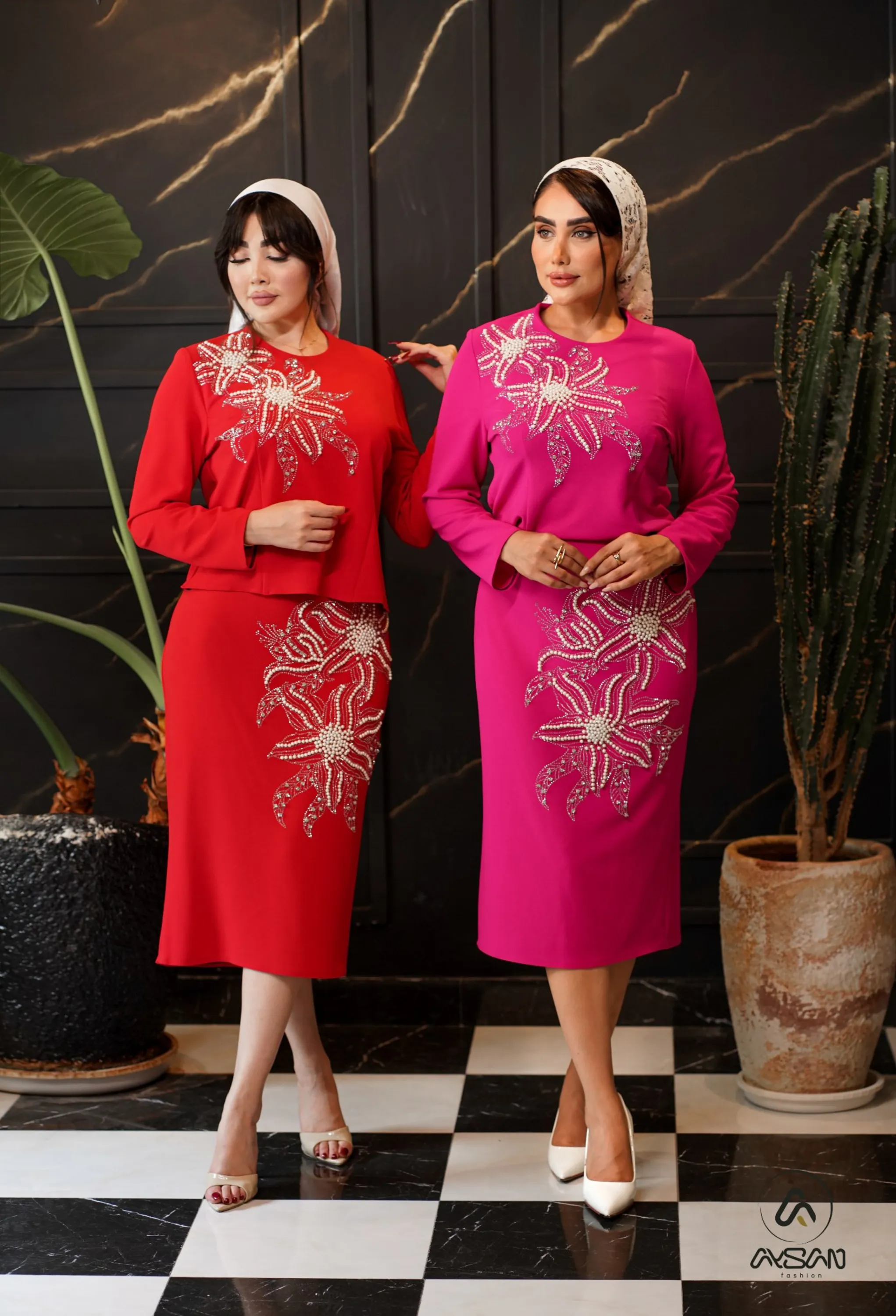 ست نیم تنه و دامن رومیسا