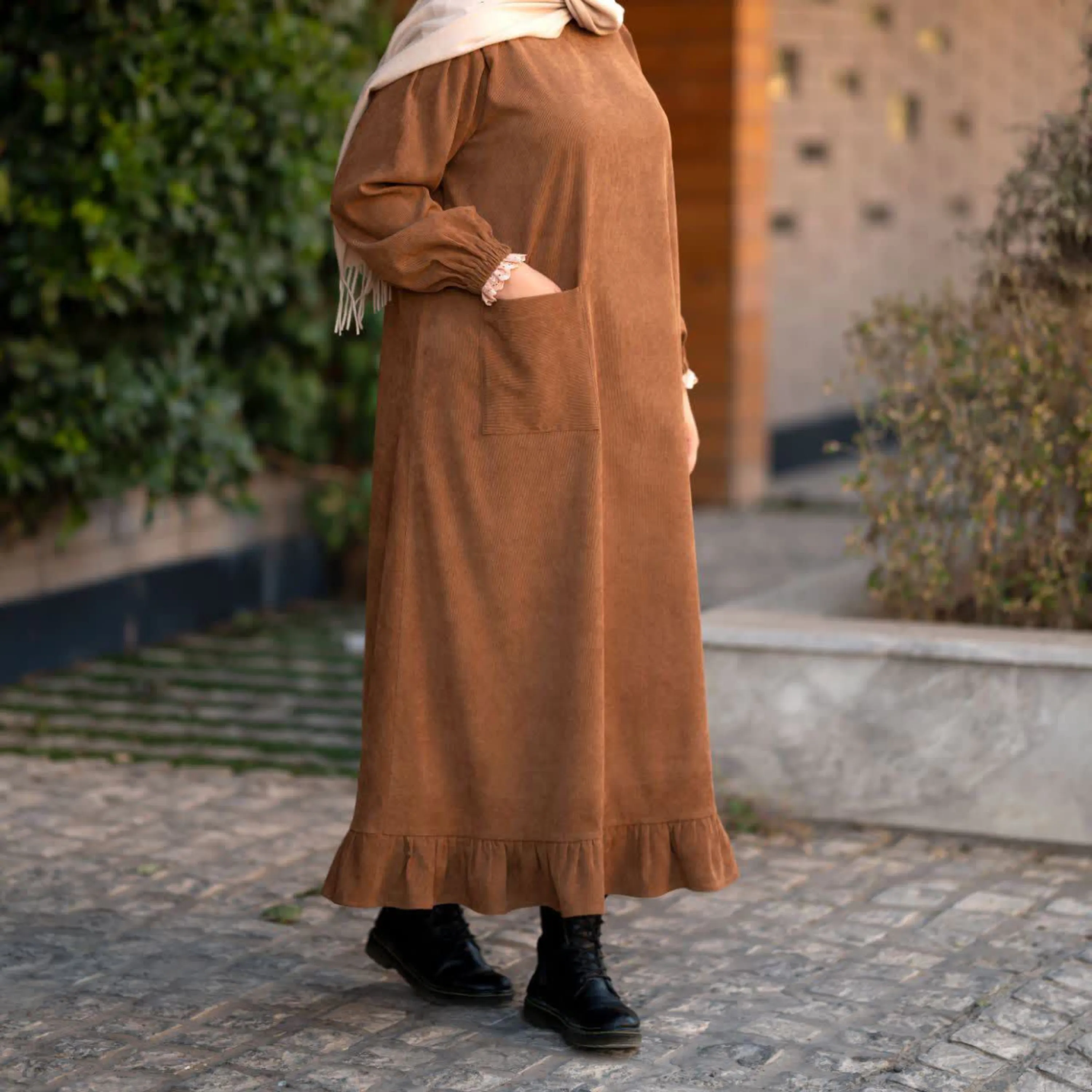 مانتو کفتان مخمل کبریتی