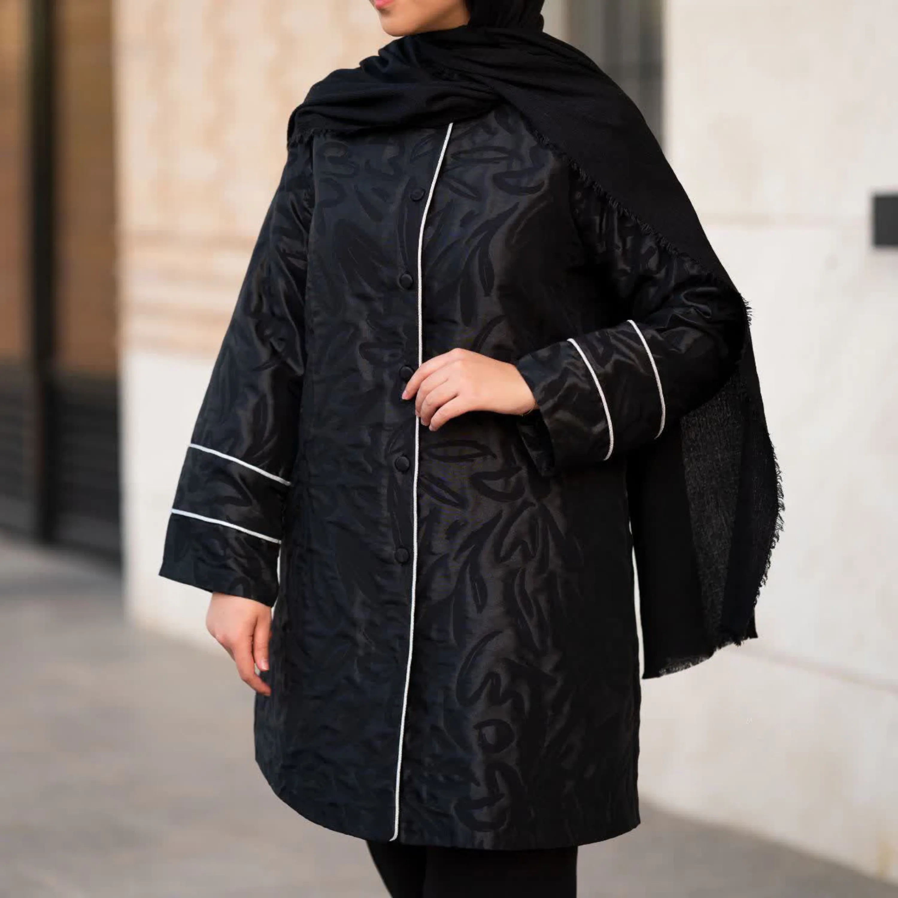 مانتو مجلسی ژاکارد ترکیبی