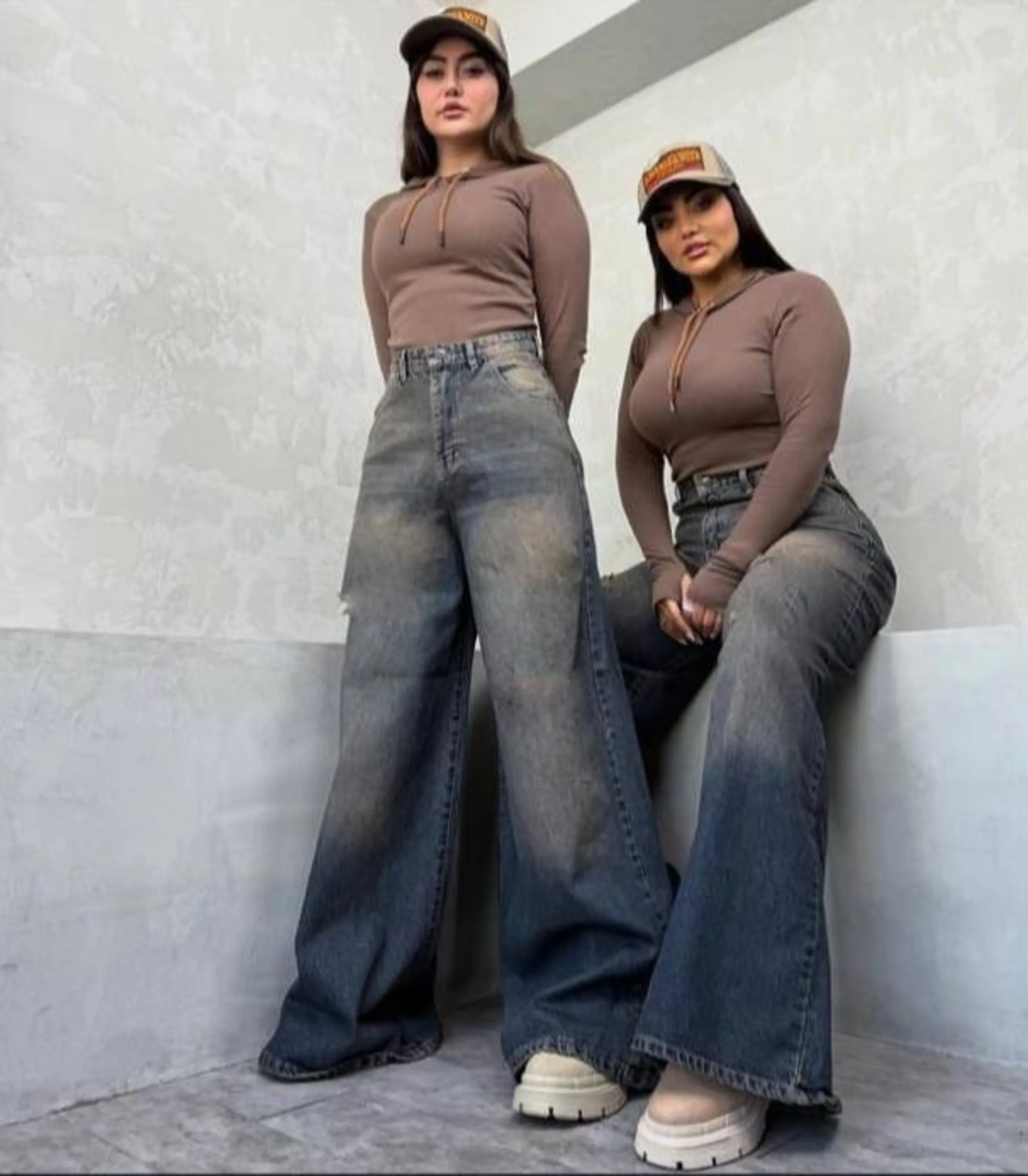 شلوار جین شافل دمپا ریش