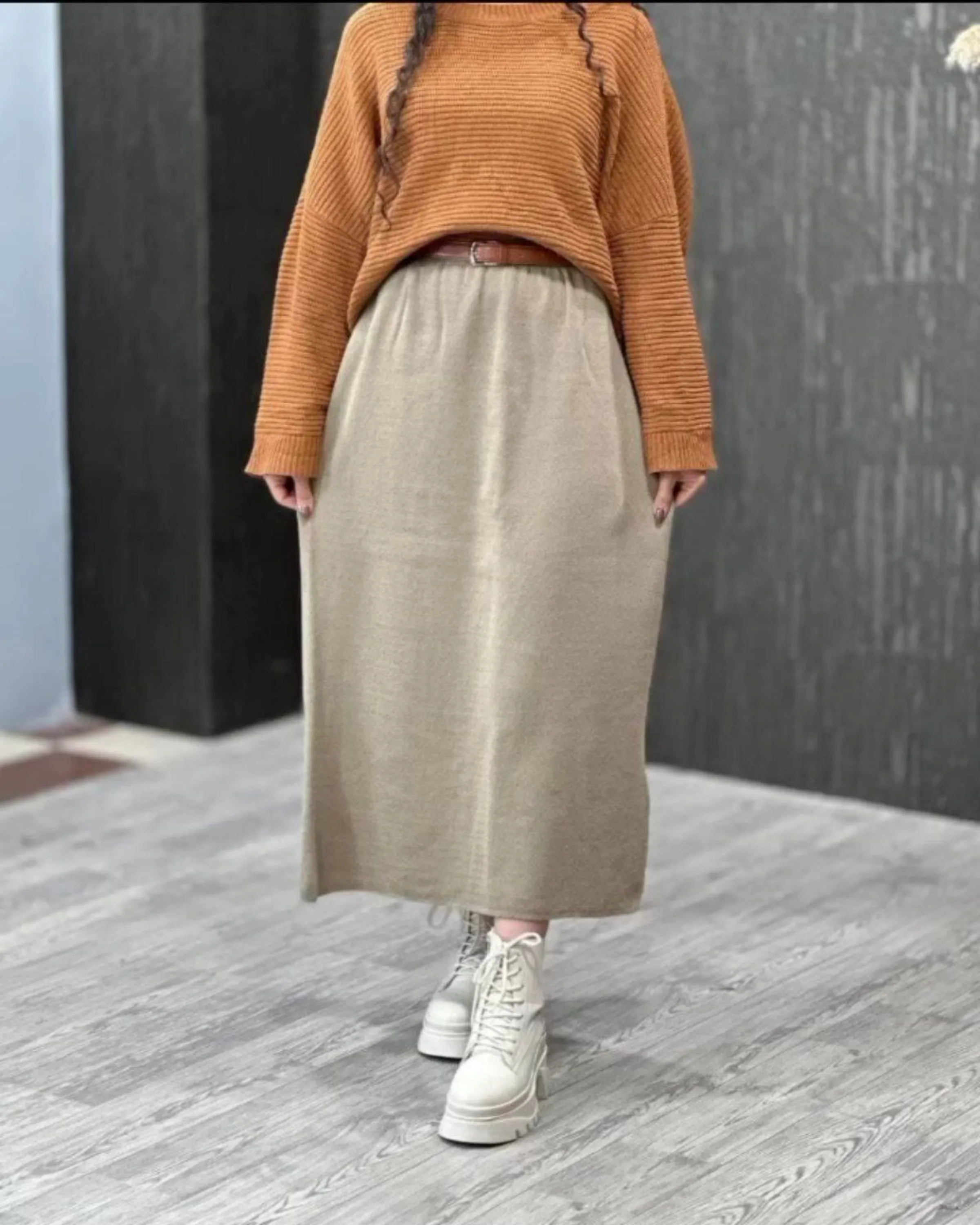 دامن بافت بغل چاکدار