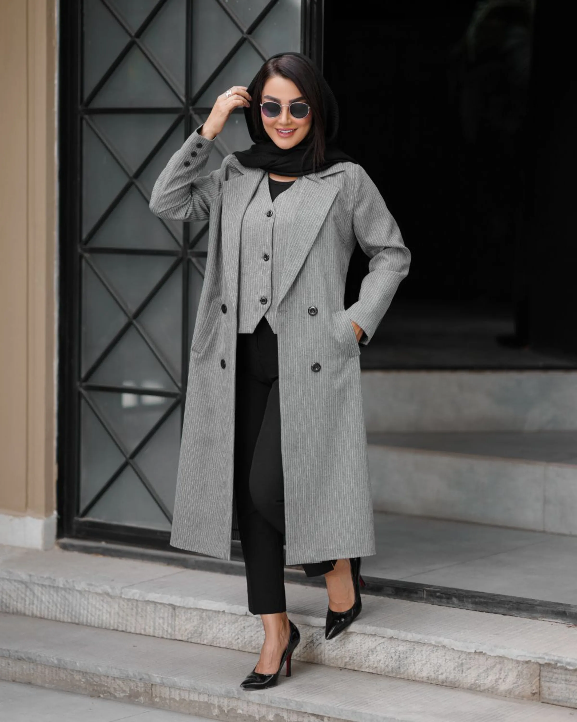 ست مانتو و جلیقه پرشین