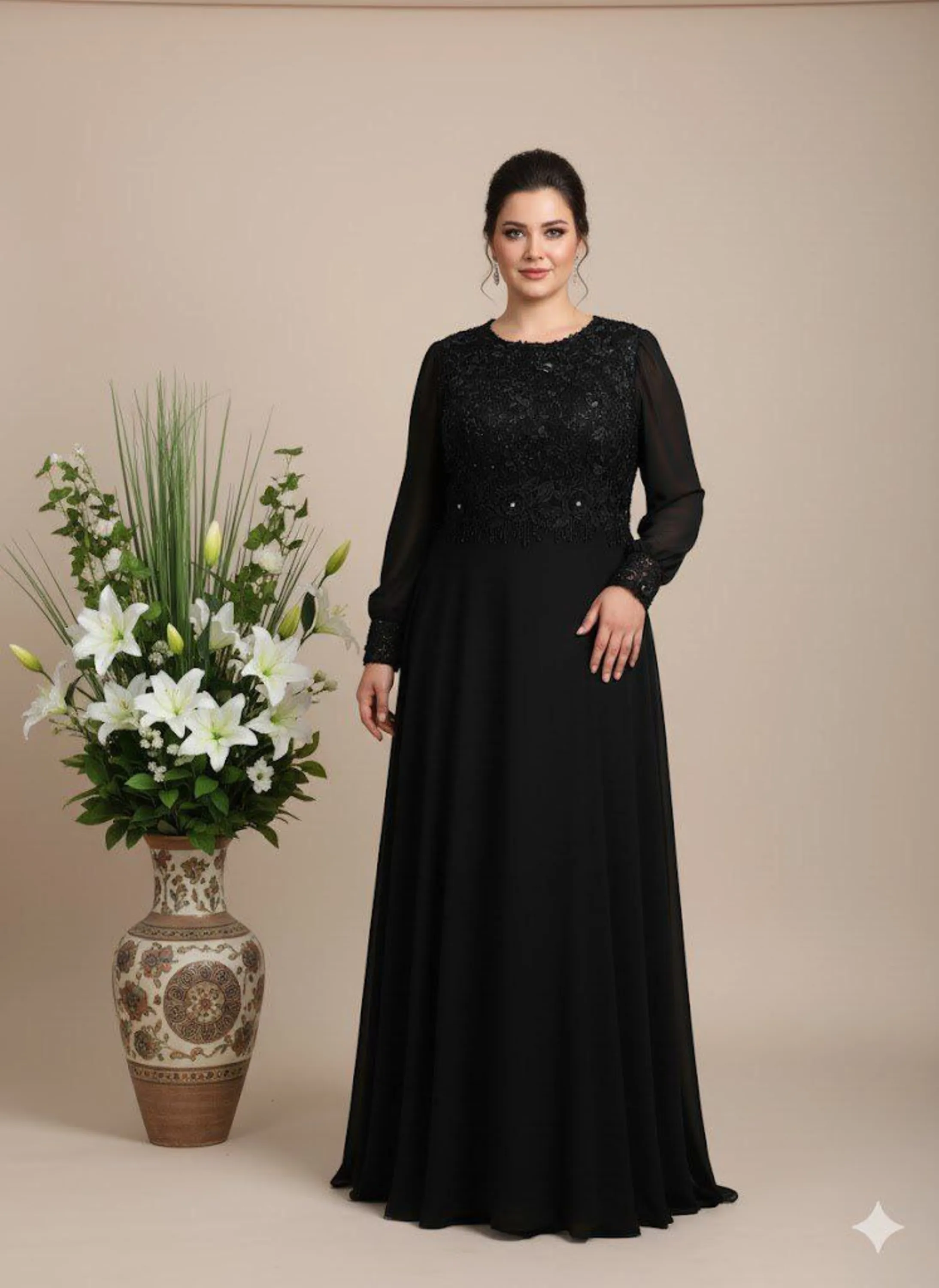 لباس مجلسی شقایق سایز بزرگ