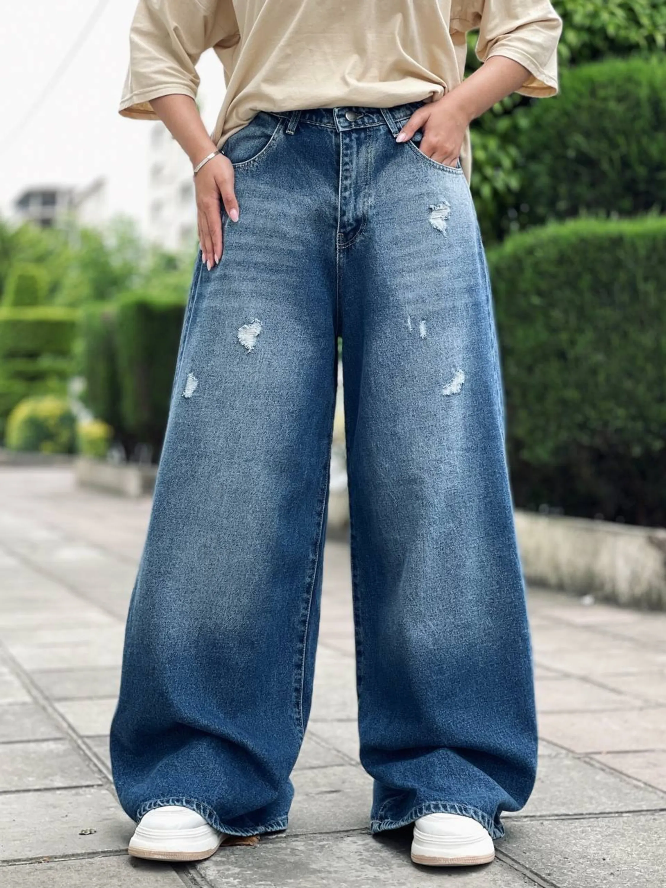 شلوار شافل بگ جین