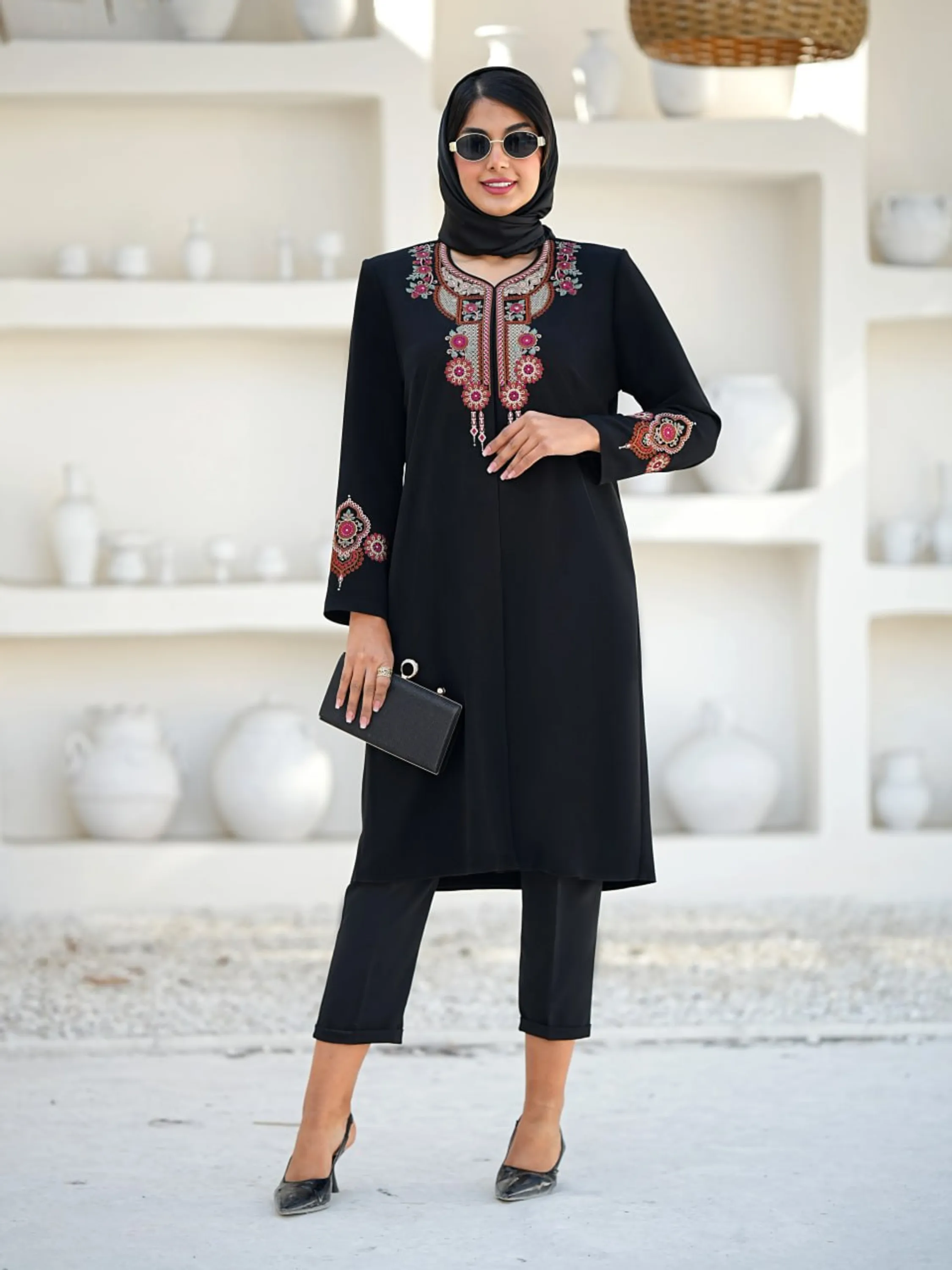 مانتو شانتون گلدوزی