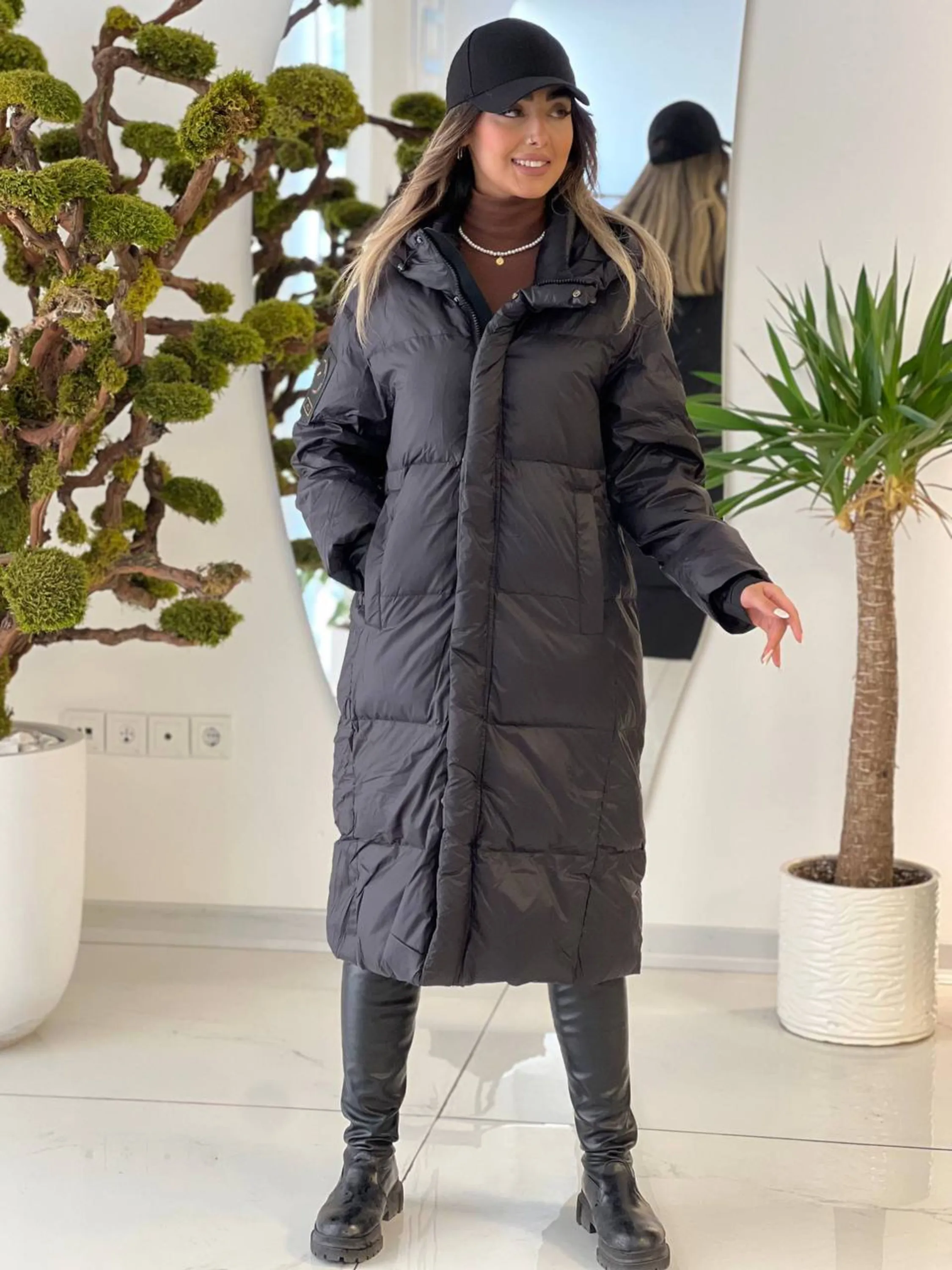 کاپشن پر قو آستین مارک دار اورجینال