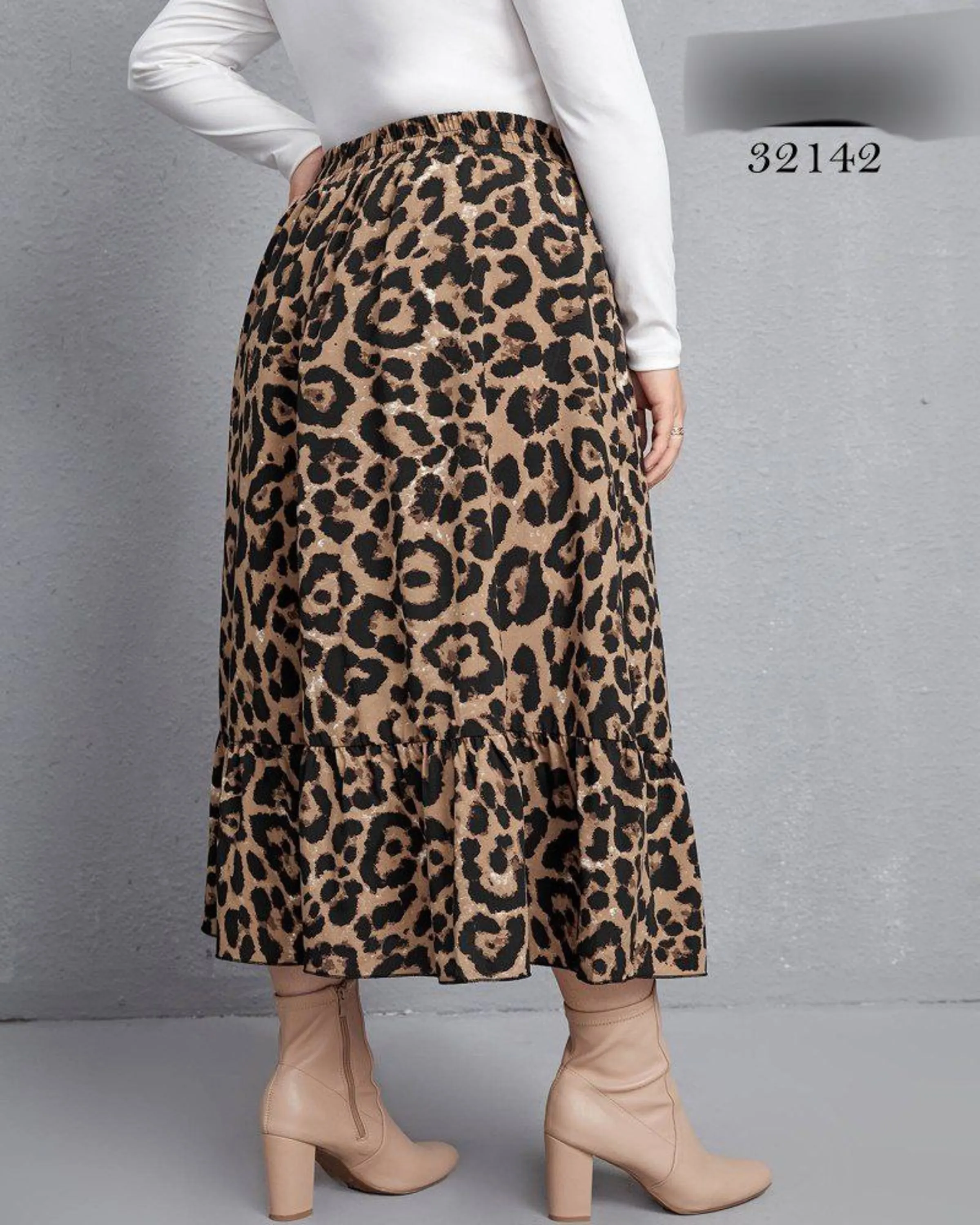 دامن فون پلنگی سایز بزرگ