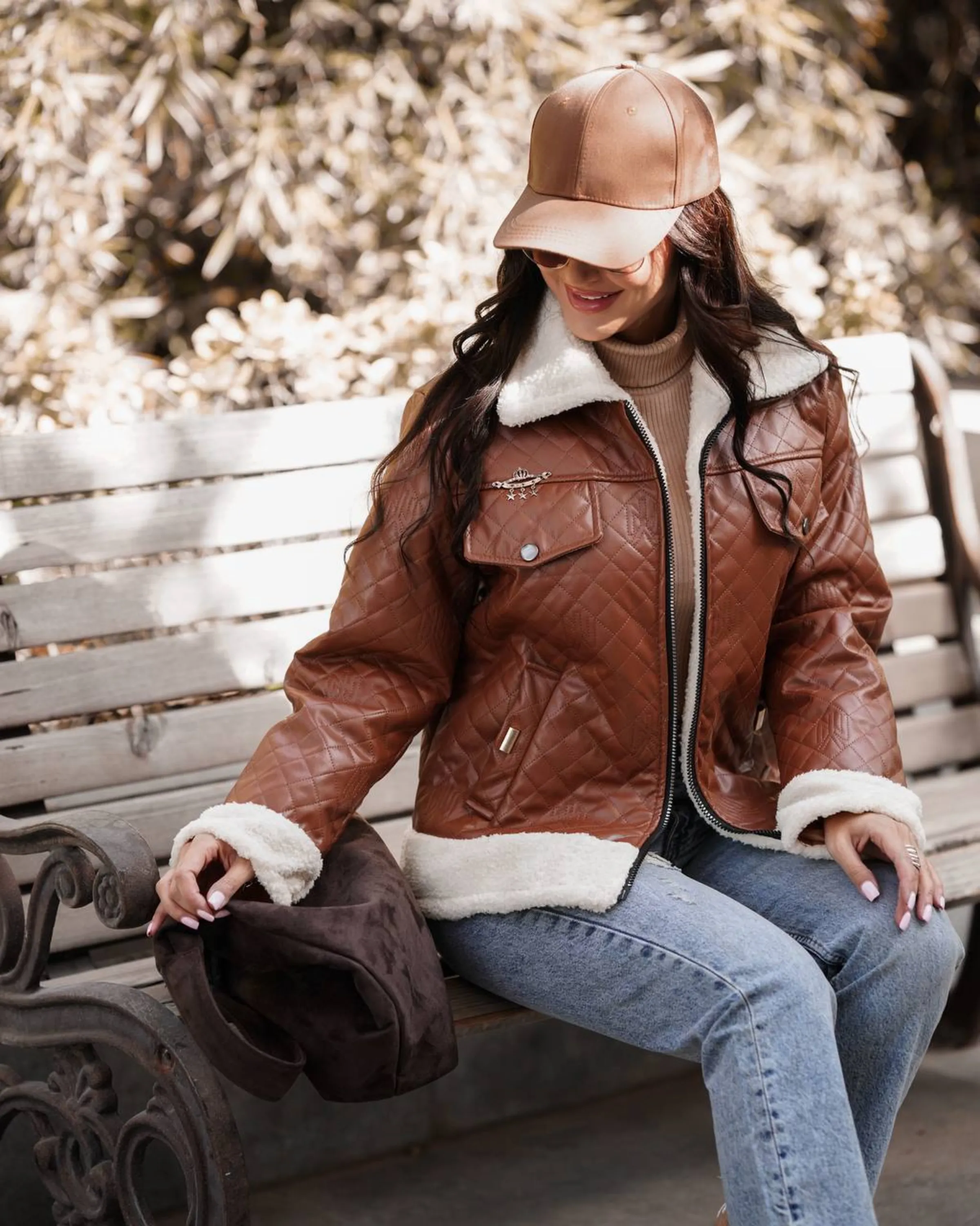 کاپشن چرم آسنات