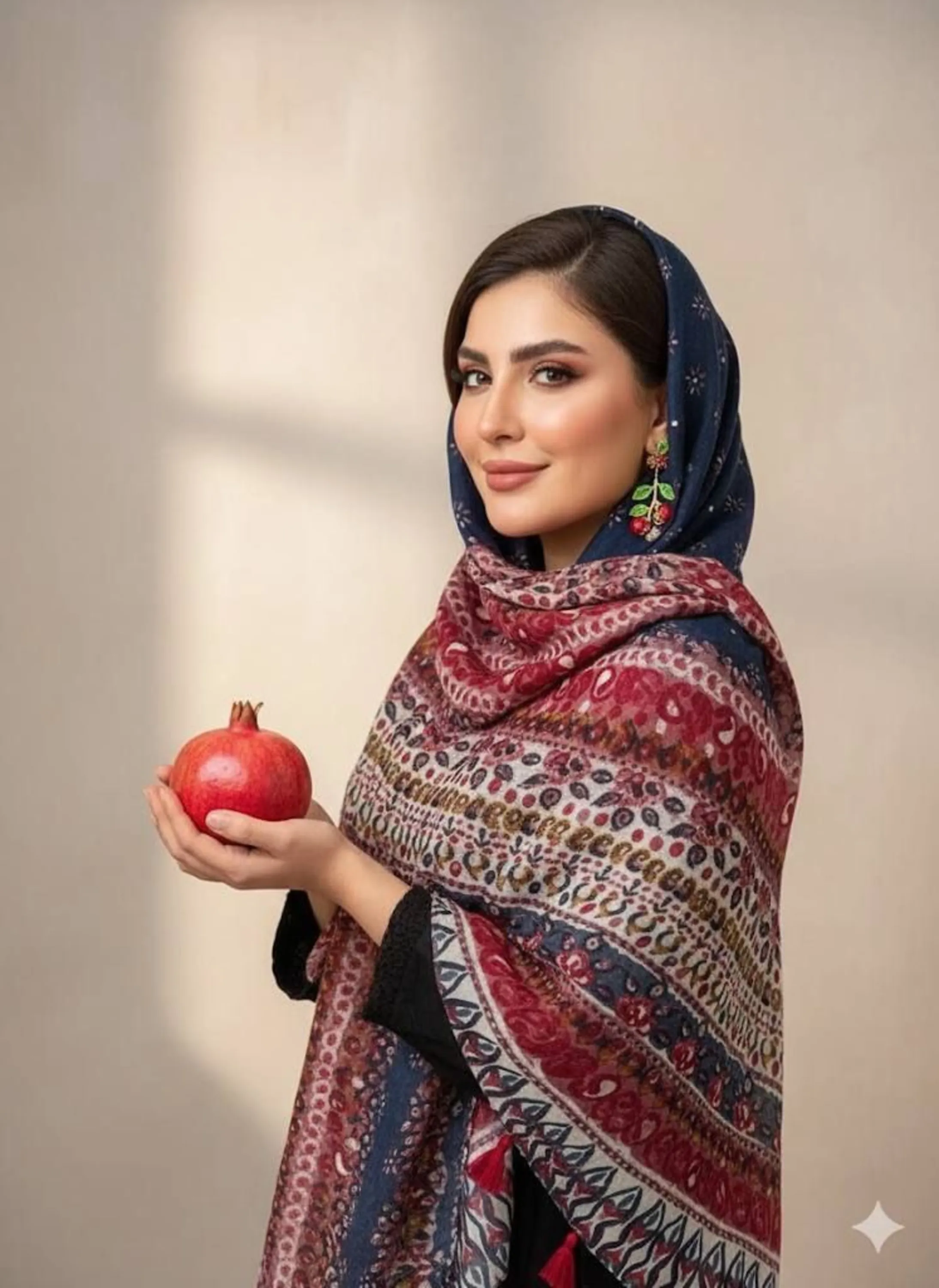 شال نخی وارداتی منگوله دار