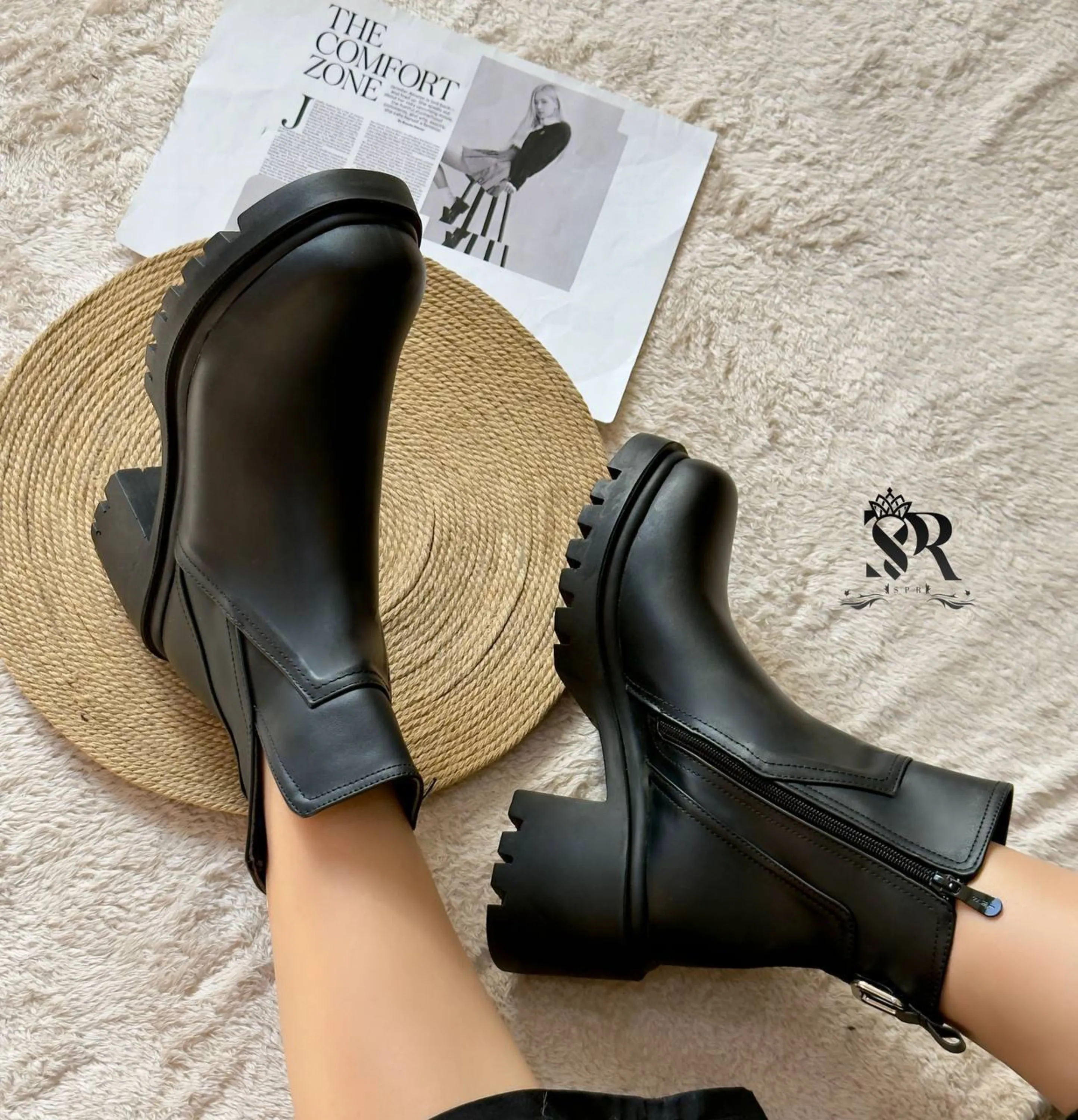 بوت چرم لژ دار