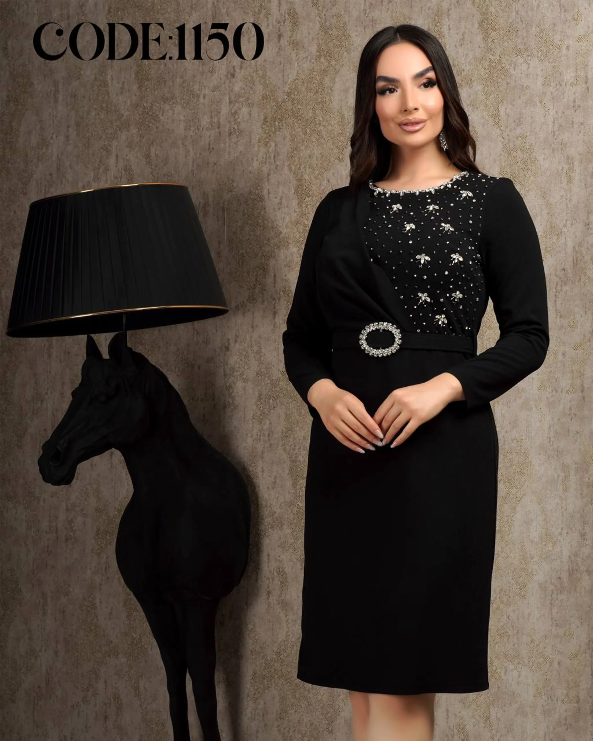 پیراهن مجلسی جواهر دوزی سایز بزرگ