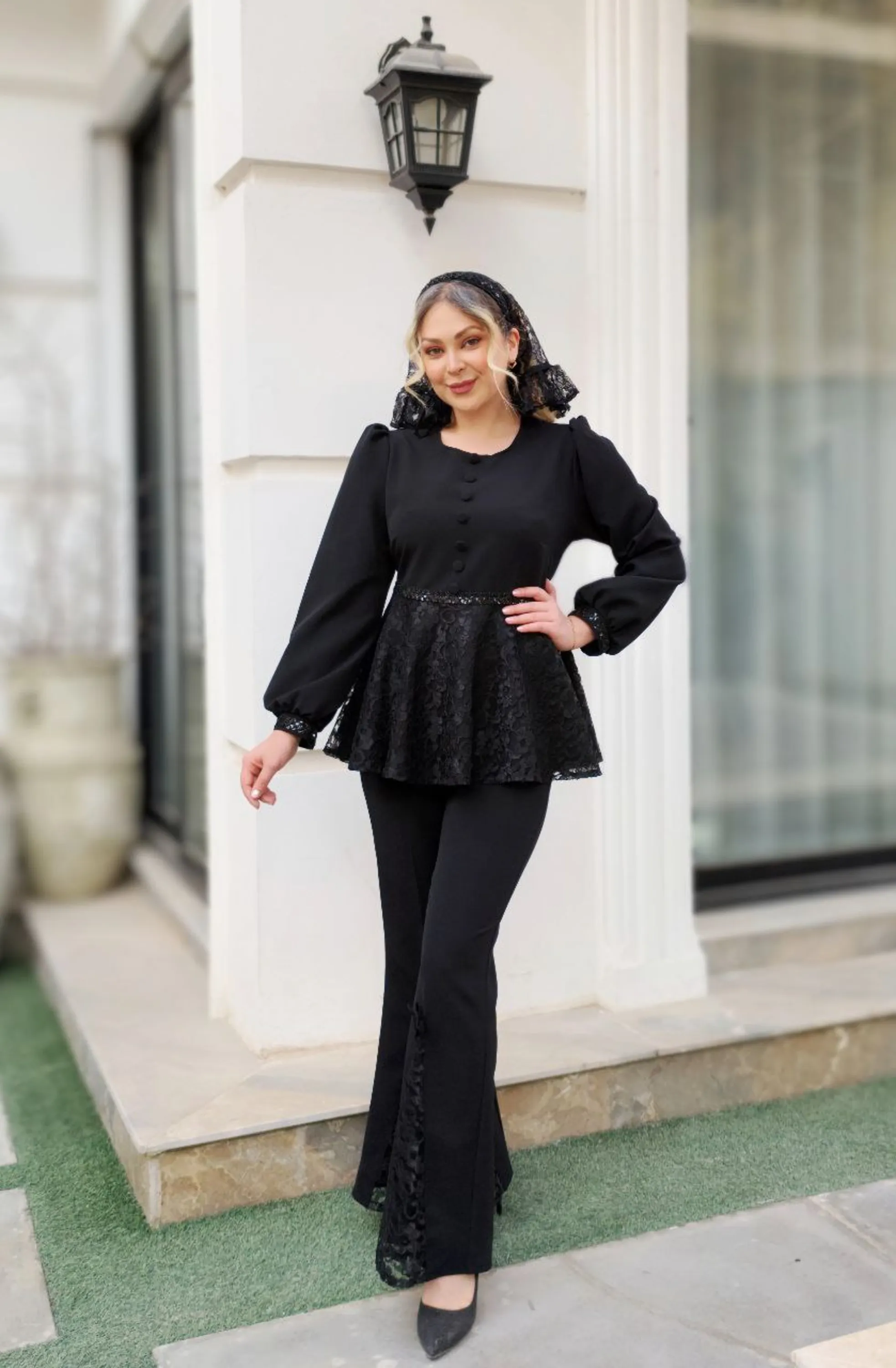 سه تیکه شومیز و شلوار و تل اسکارف