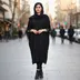 مانتو کرپ حریر مشکی