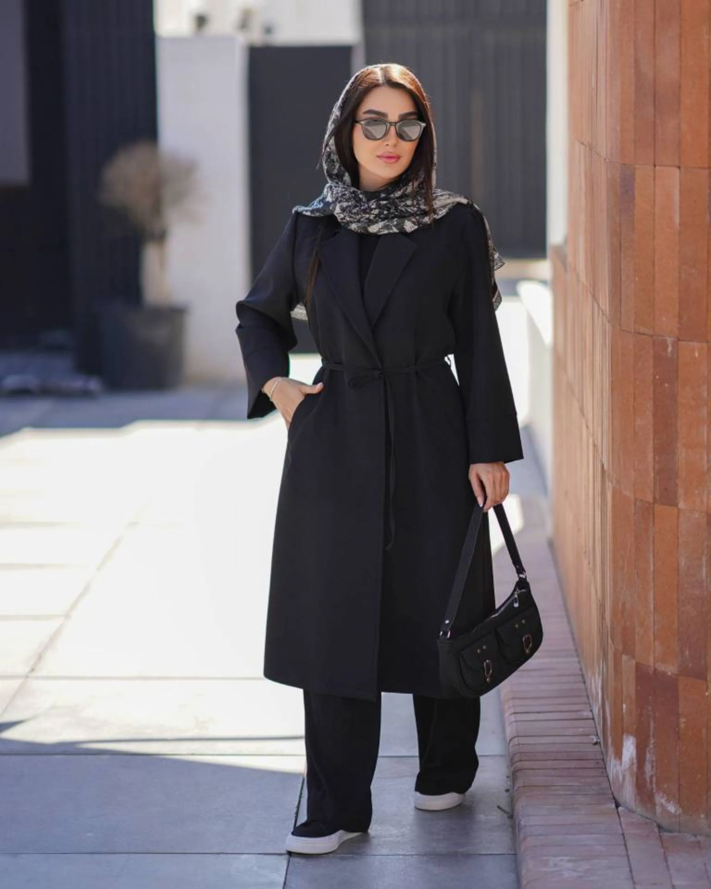 مانتو یقه انگلیسی جیب فیلتو