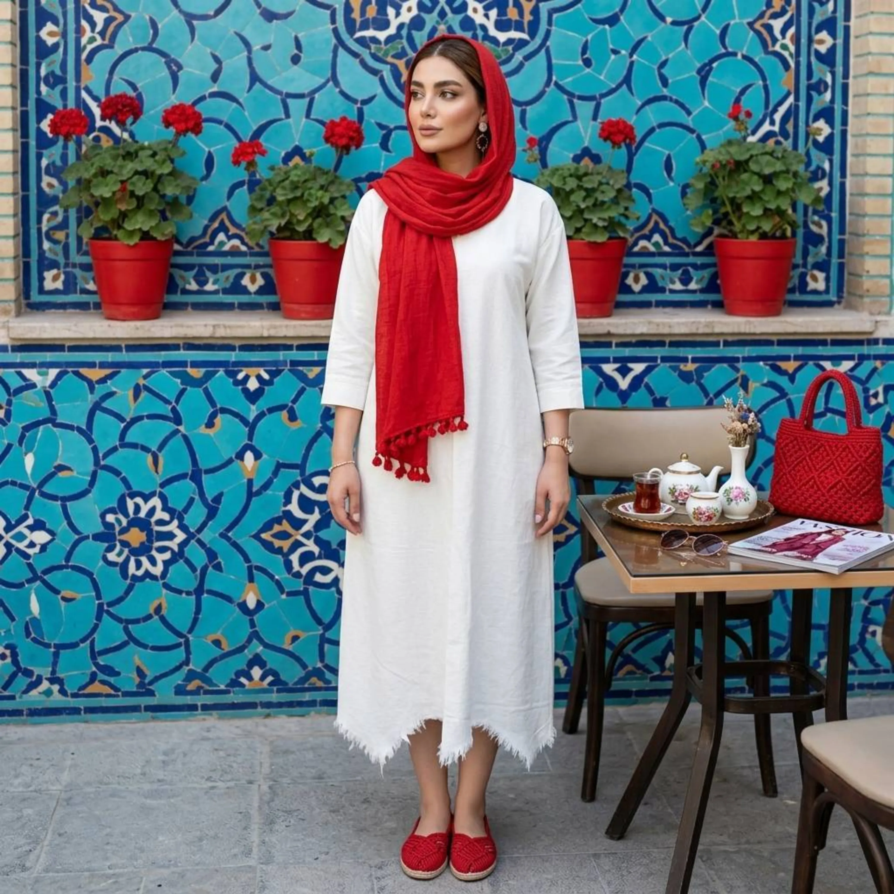 پیراهن مانتویی الیاف طبیعی