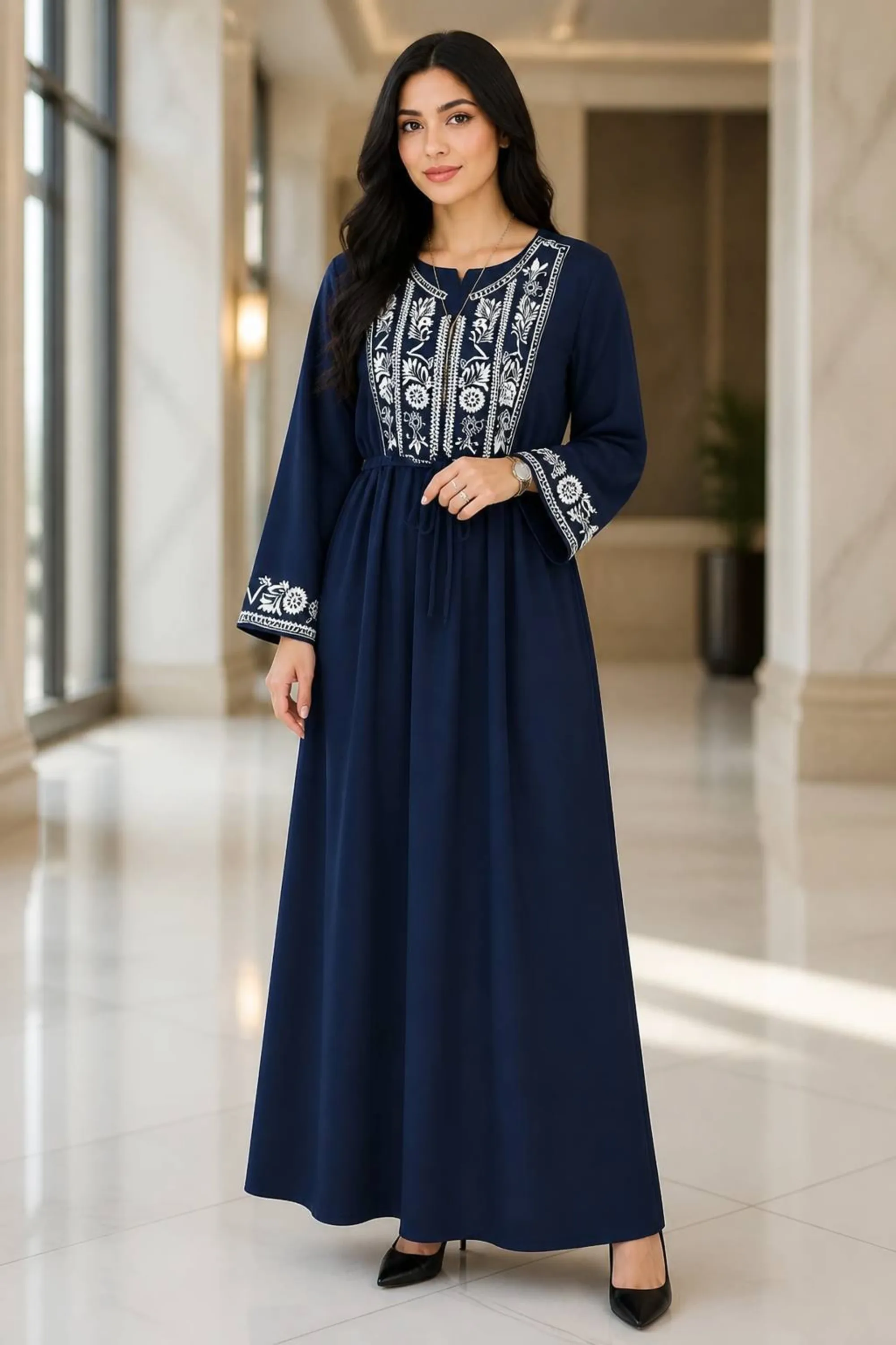 پیراهن ساحلی نخی گندم