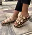 صندل زیره پلنگی سه بند سگک دار