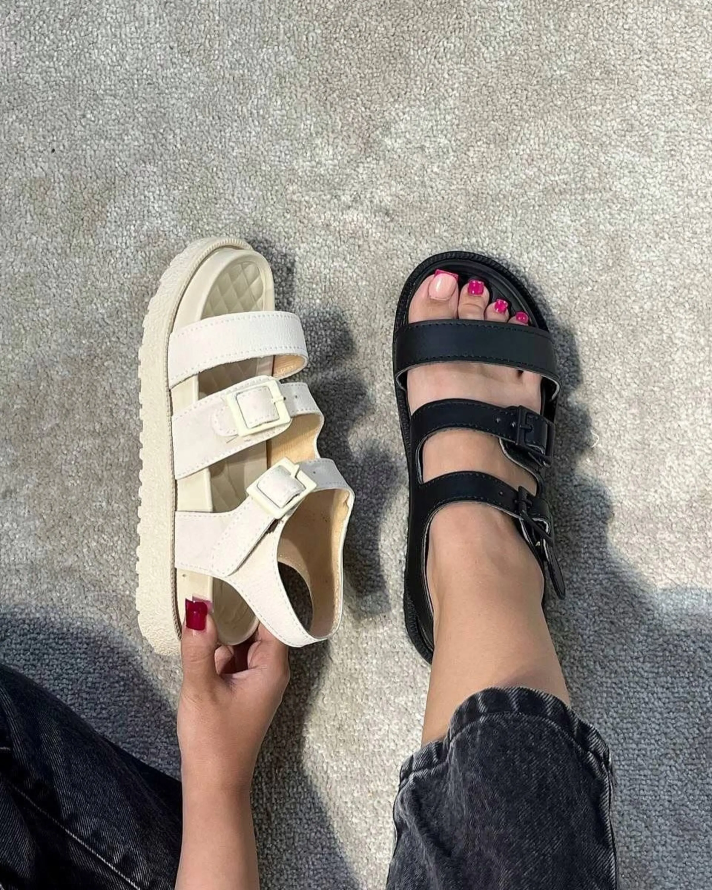 صندل زنانه سه بنده کمربندی سبک و راحت