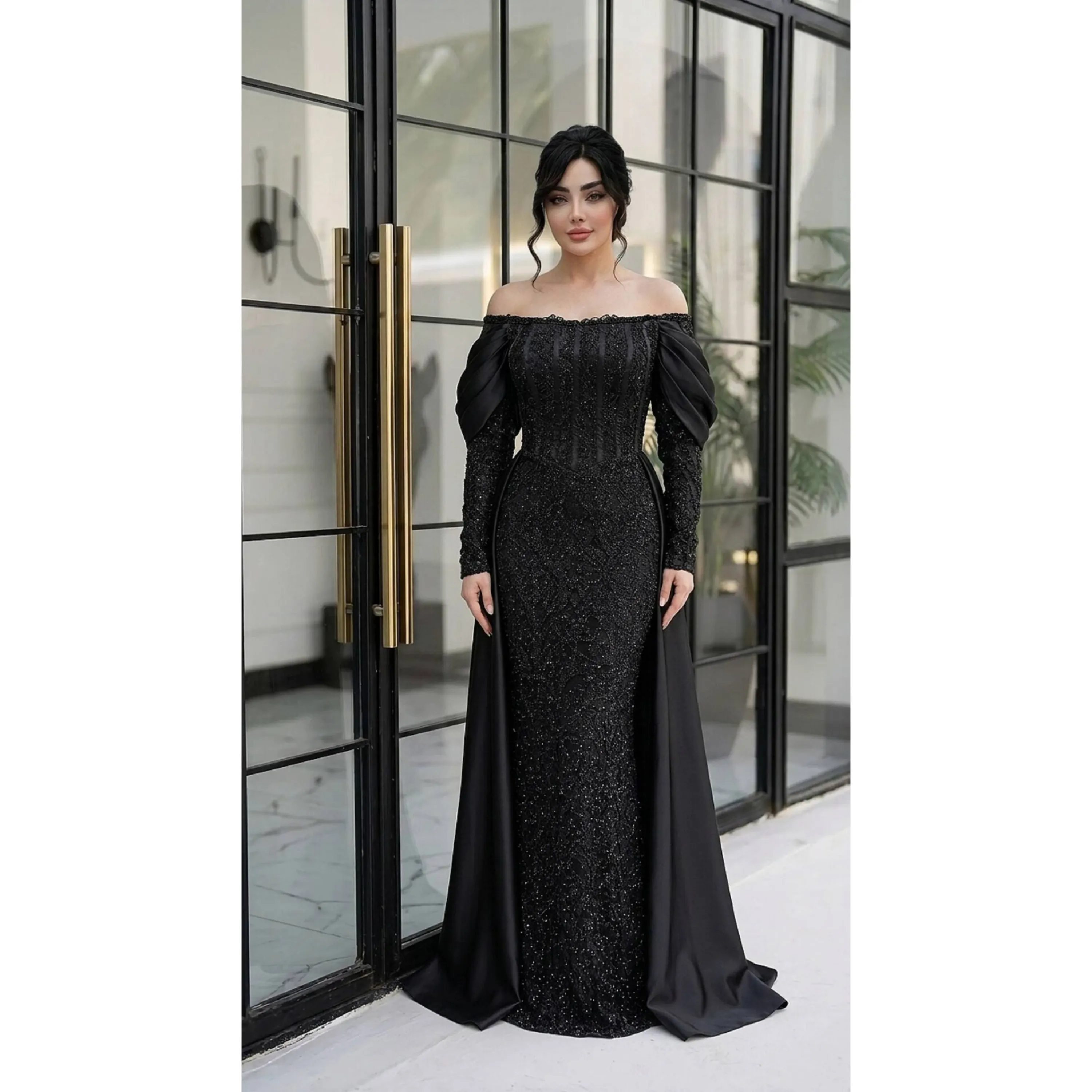 لباس مجلسی نگین دو دامنه