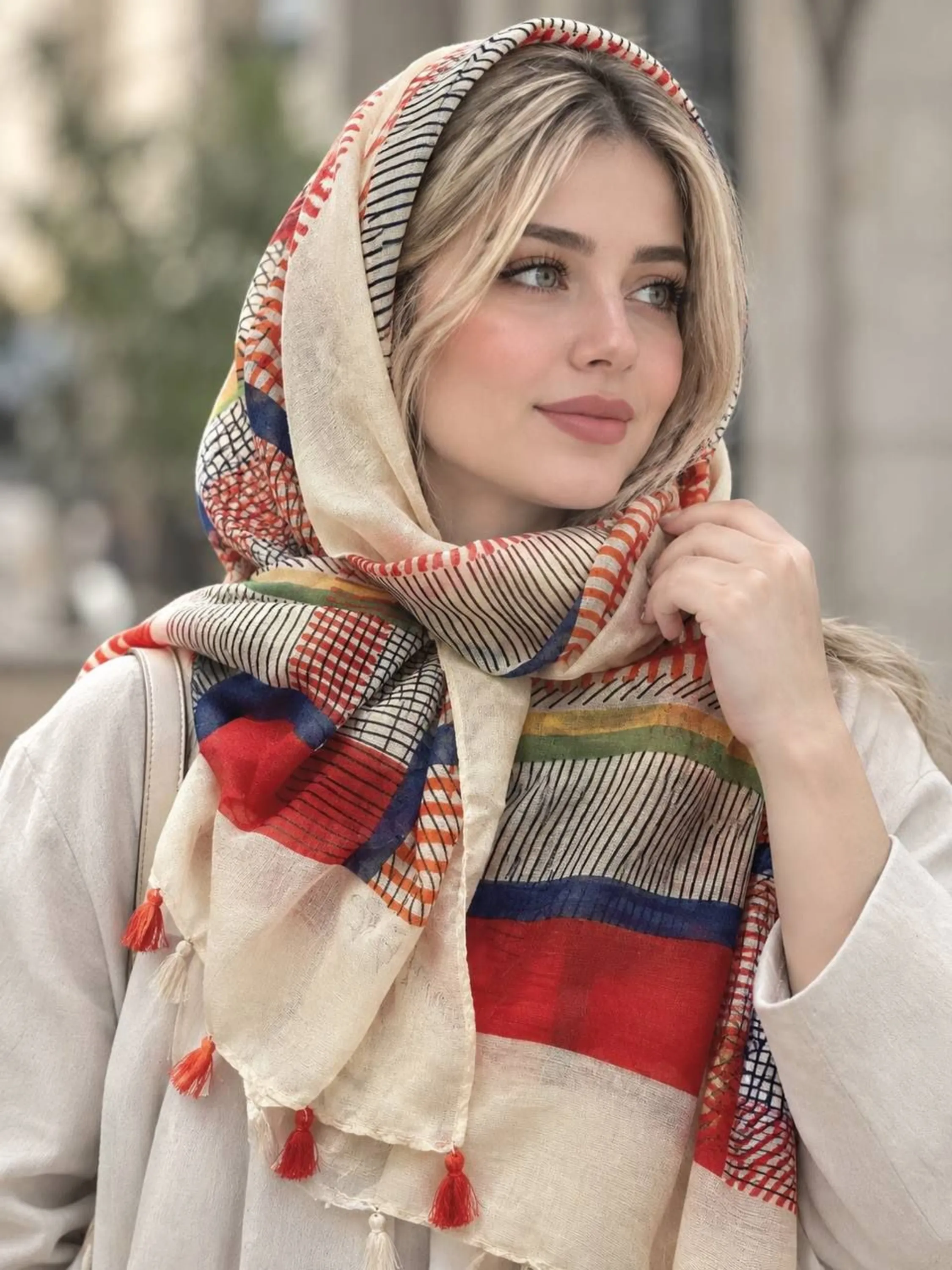 شال TRF نخی و منگوله دار🍃